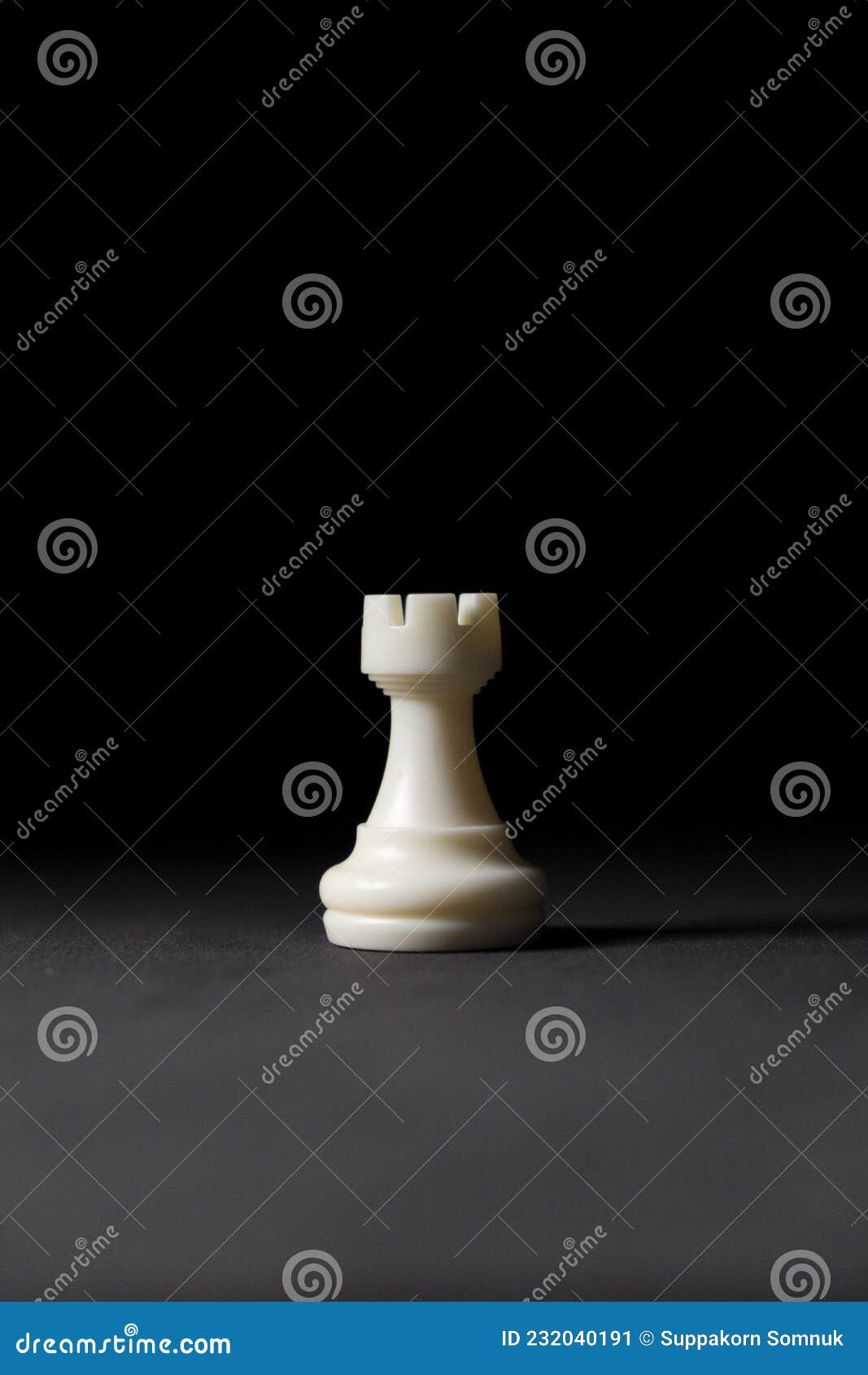 Isolated White Rook Chess Piece on Black Background Stock Image - Image ...