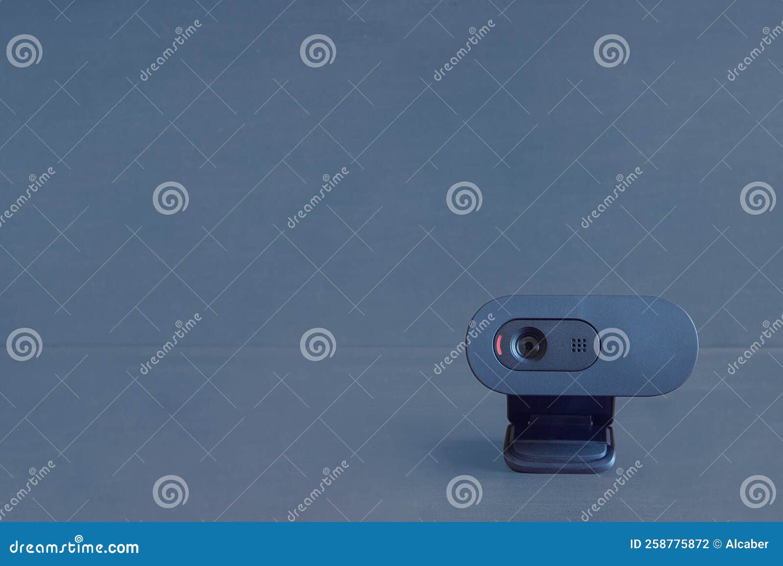 An Isolated Wireless cam on a Blue Studio Background with Copy Space