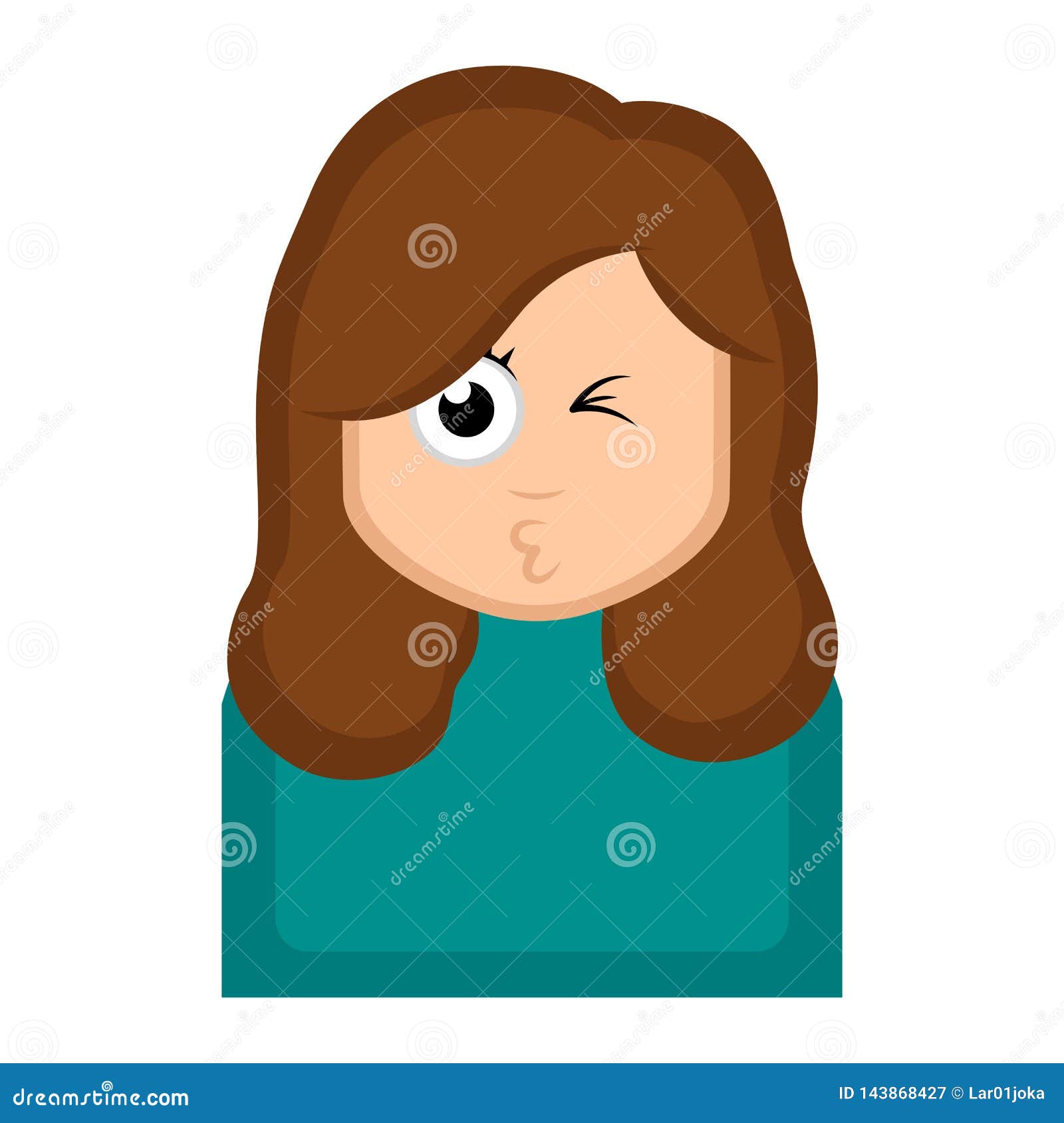 Download Isolated Woman Winking Cartoon Stock Vector - Illustration ...