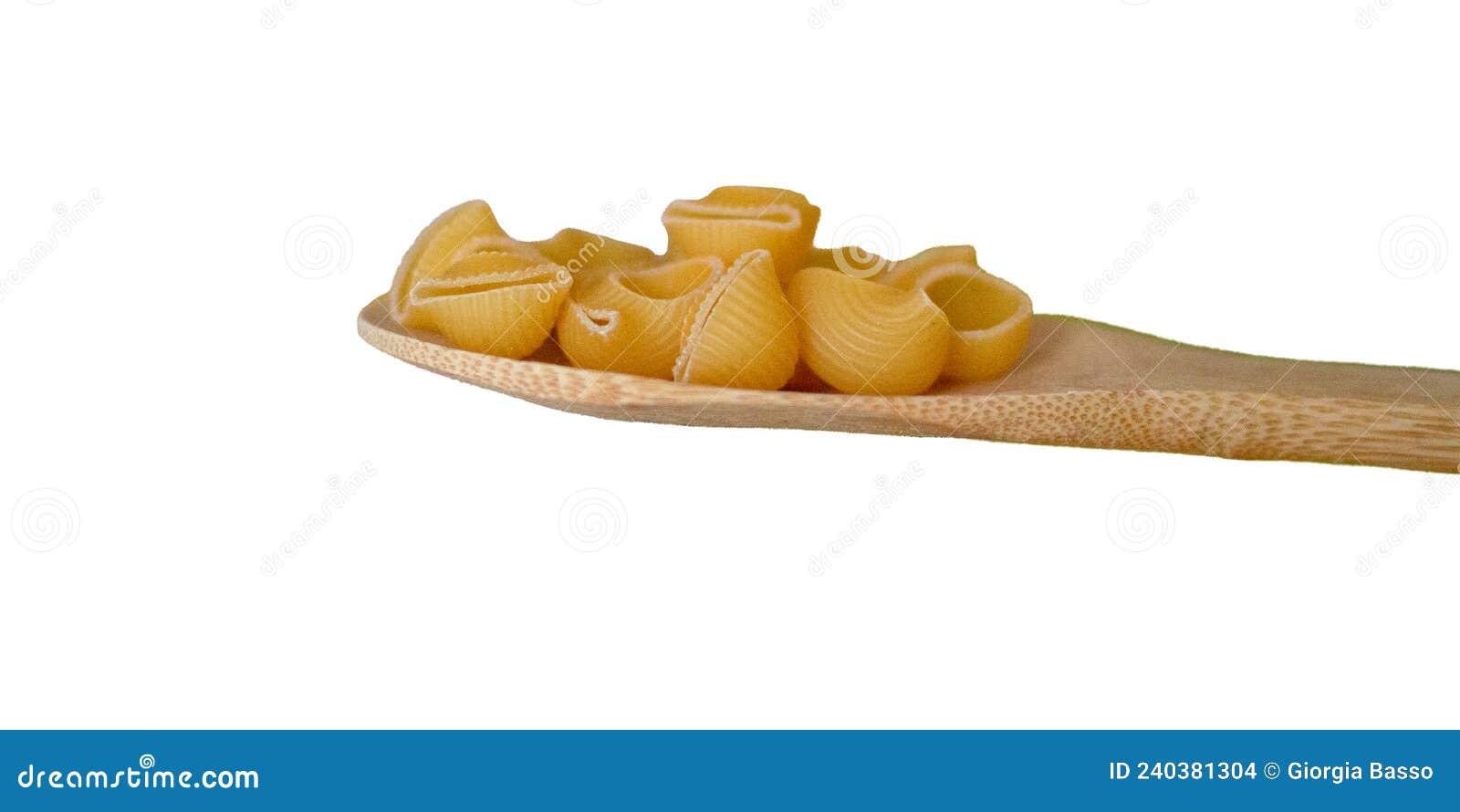 Isolated Wooden Spoon with Raw Pasta on Top Stock Photo Image of