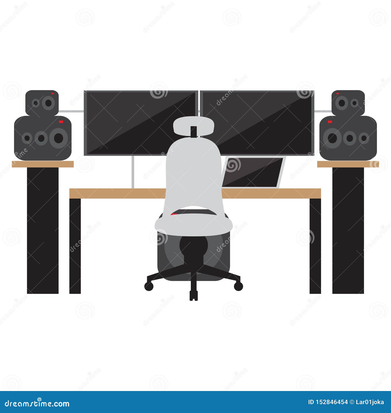 Isolated workstation image stock vector. Illustration of worker - 152846454