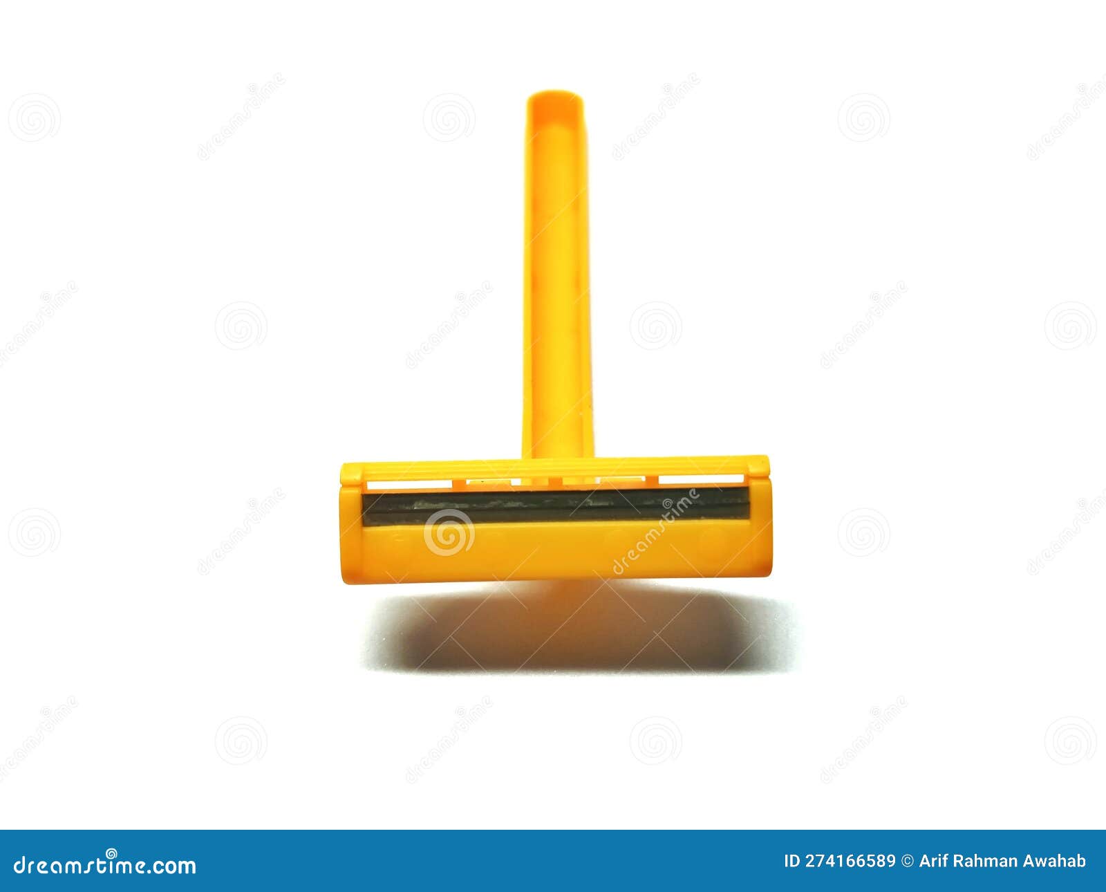 Isolated Yellow Razor on White Background Stock Image Image of