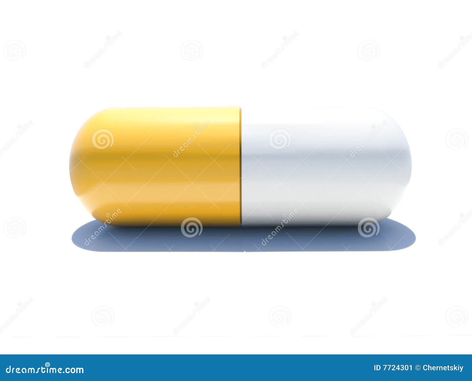 An Isolated Yellow and White Pill Stock Illustration Illustration of