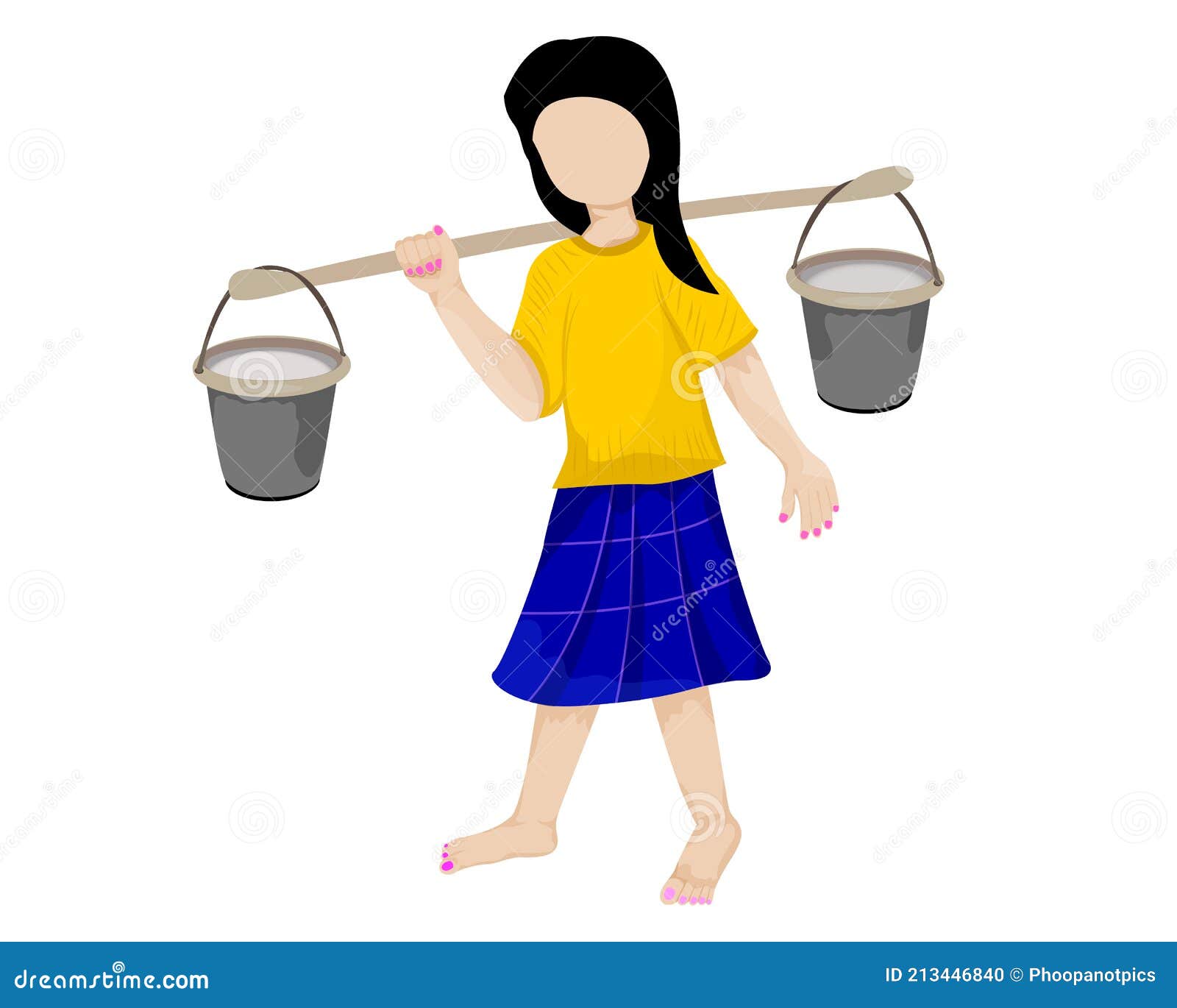 Isolated Young Girl with Water Pot Vector Design Stock Vector