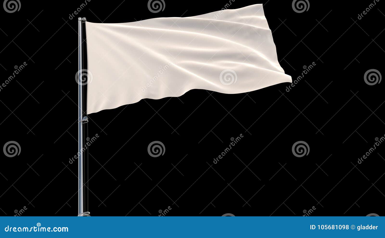 Isolez Le Drapeau Blanc Sur Un Mât De Drapeau Flottant Dans Le