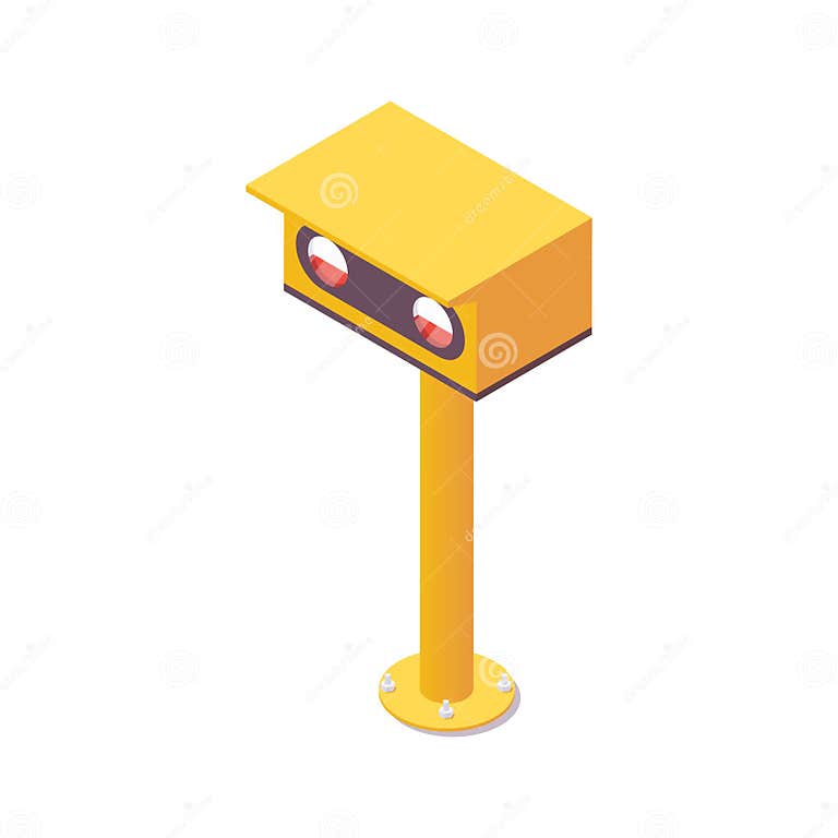 Isometric Airport Light Spotting the PAPI, Touchdown Zone Lights Stock