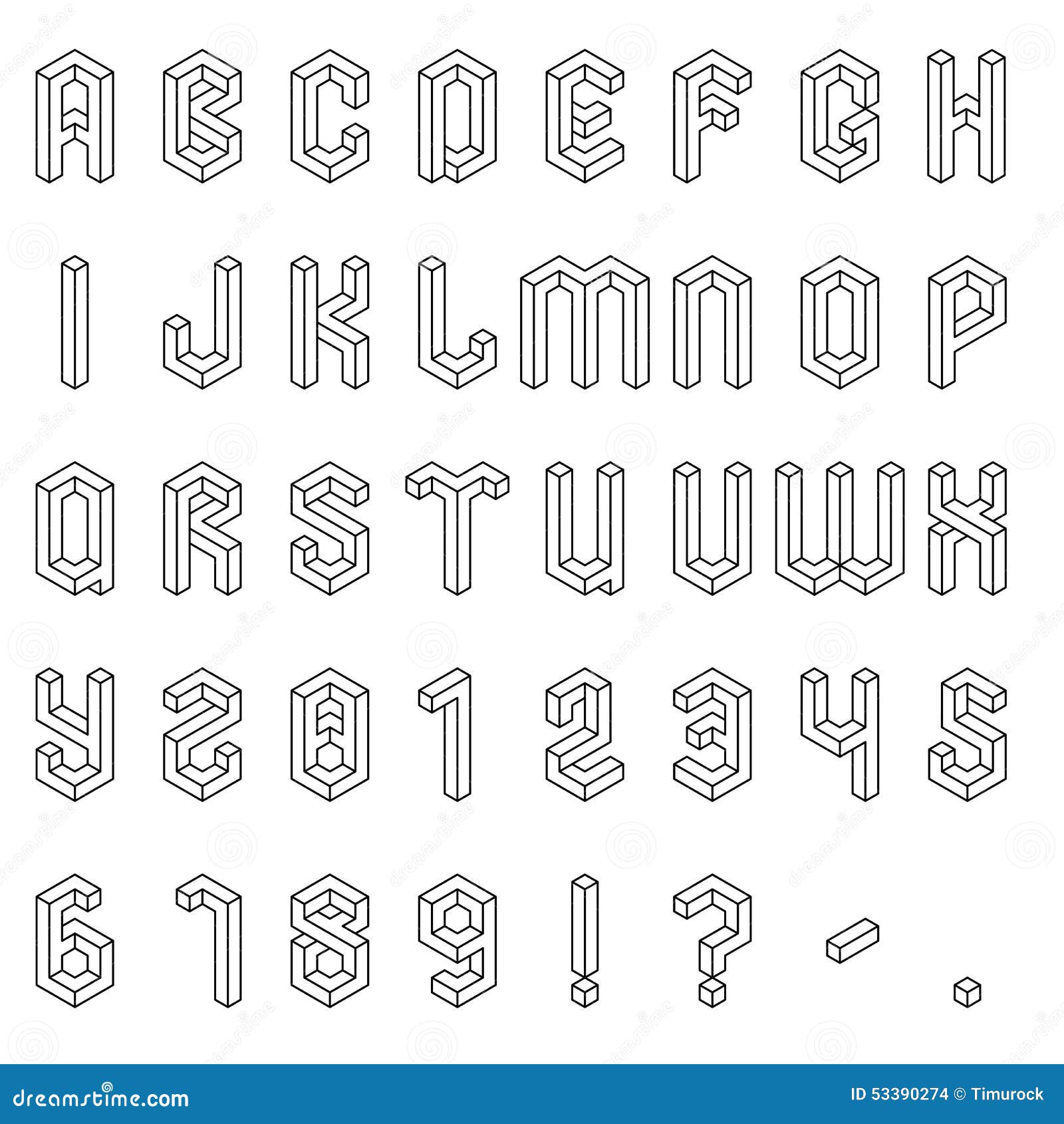 Isometric Alphabet Vector Font. 3D Letters And Numbers. | CartoonDealer ...