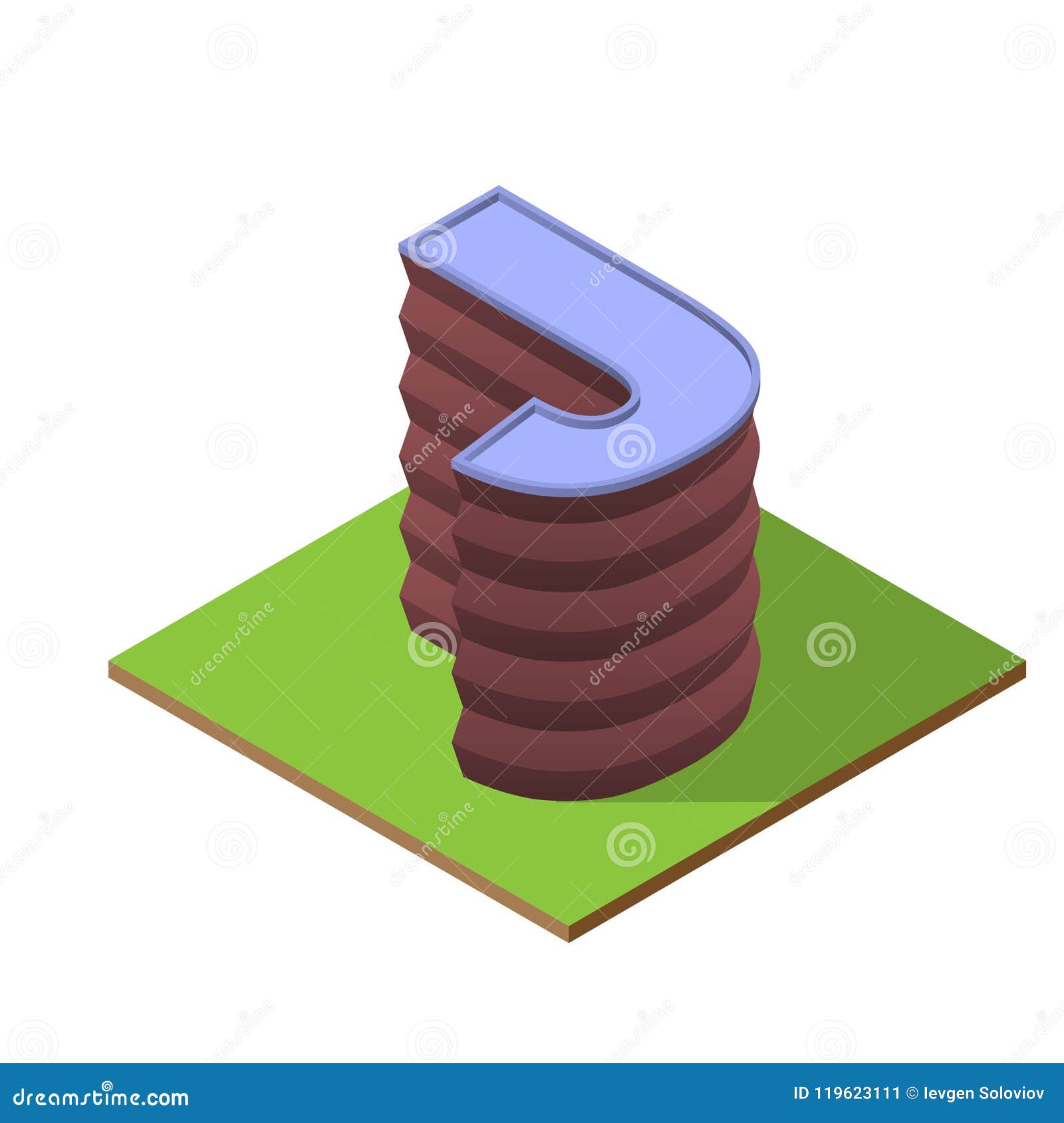 Isometric Building Letter J Form Stock Vector Illustration of