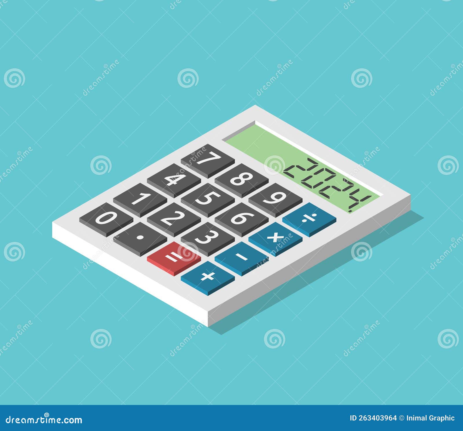 Isometric Calculator, 2024 Year Stock Vector Illustration of goal