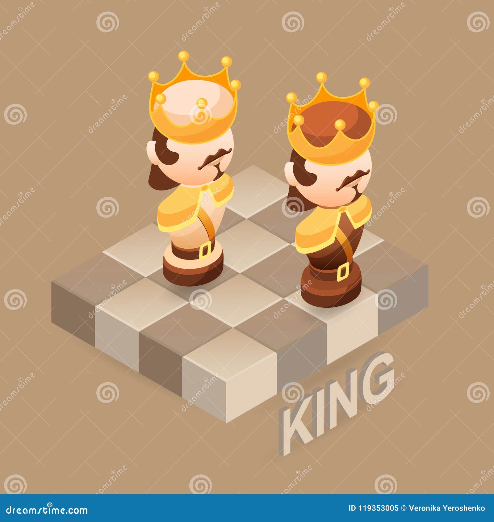 Cartoon black and white chess pieces icons. Flat chessmen, queen