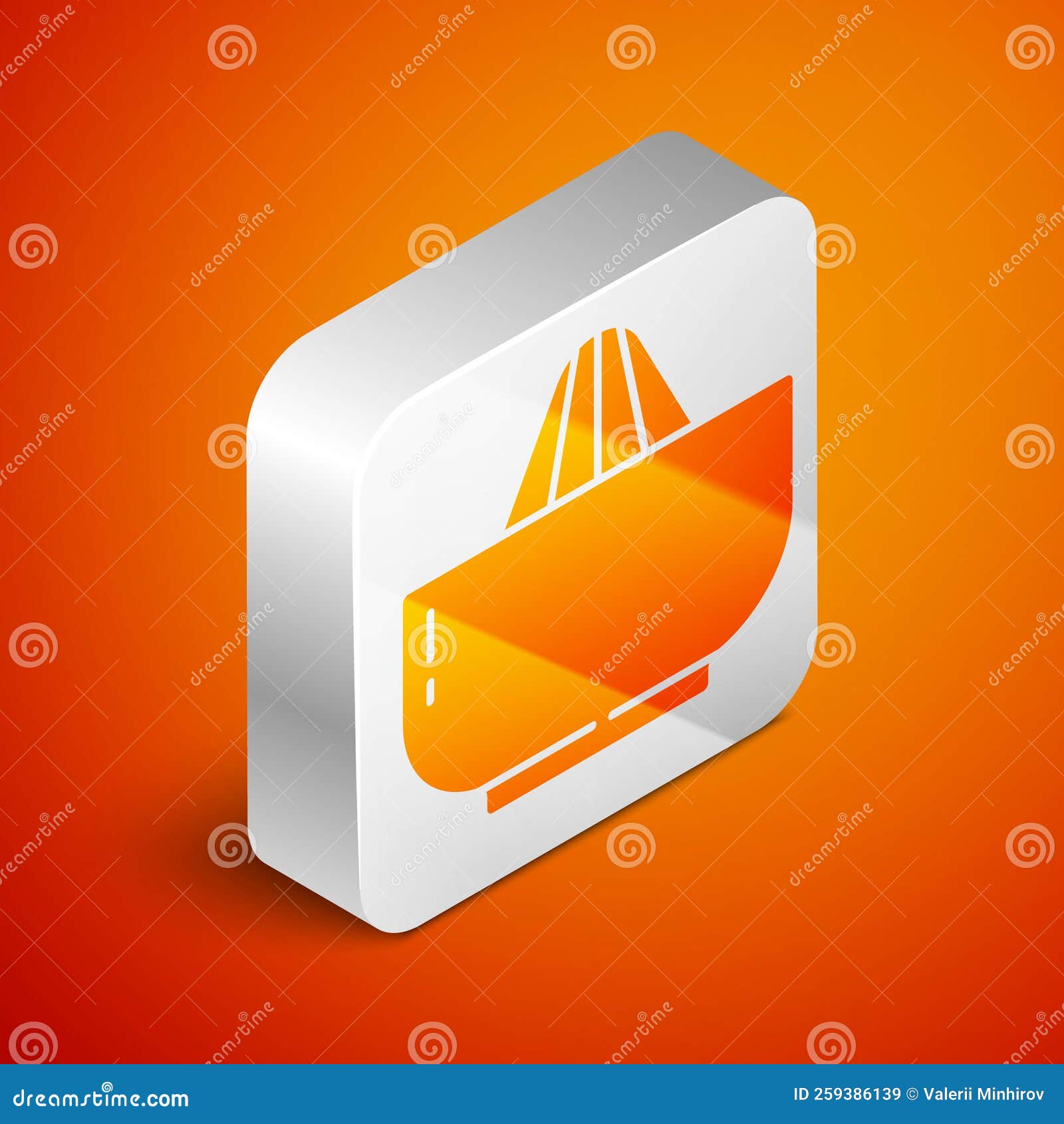 Isometric Citrus Fruit Juicer Icon Isolated on Orange Background
