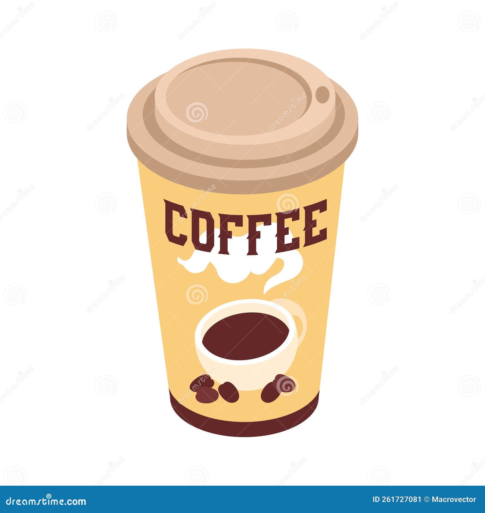 Isometric Coffee Cup stock vector. Illustration of design - 261727081