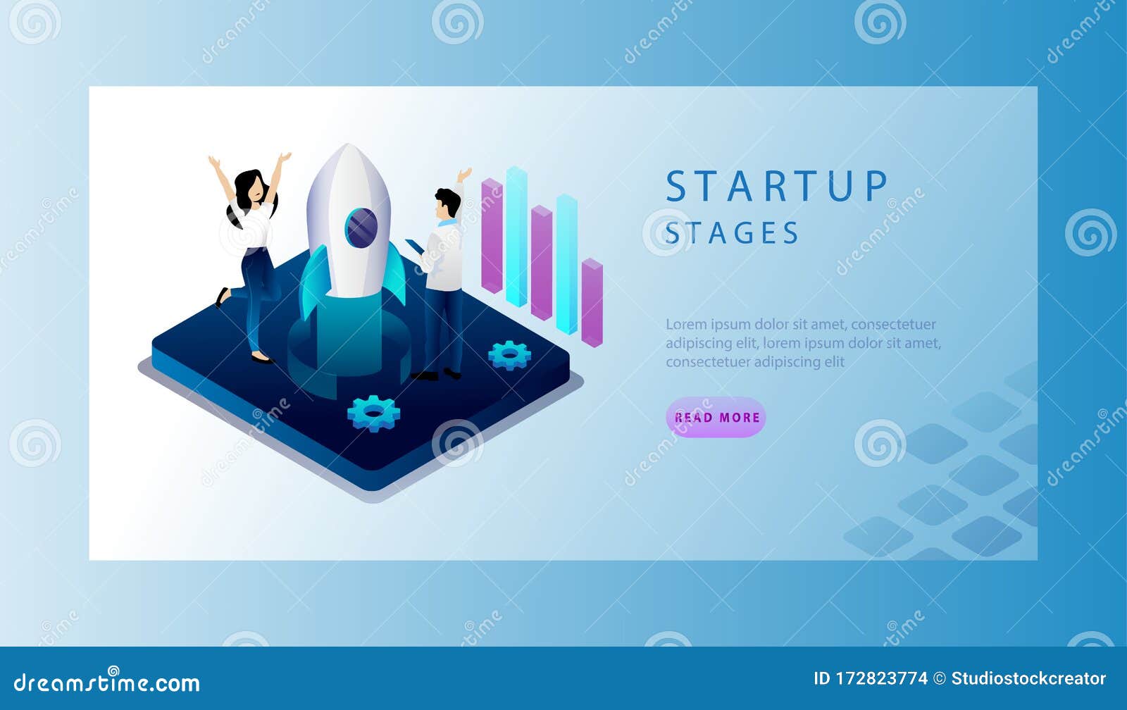 Isometric Concept of Startup Stages, New Business Ideas with Tiny Cartoon  Characters. Website Landing Page Stock Vector - Illustration of finance,  investor: 172823774