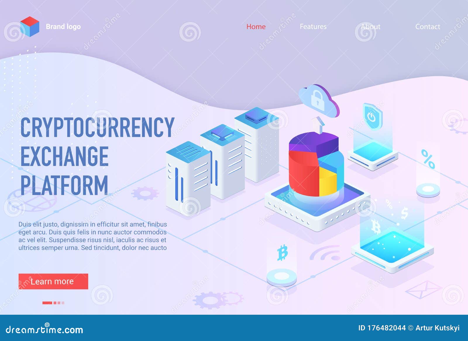 Isometric Cryptocurrency Exchange Landing Page. Crypto ...