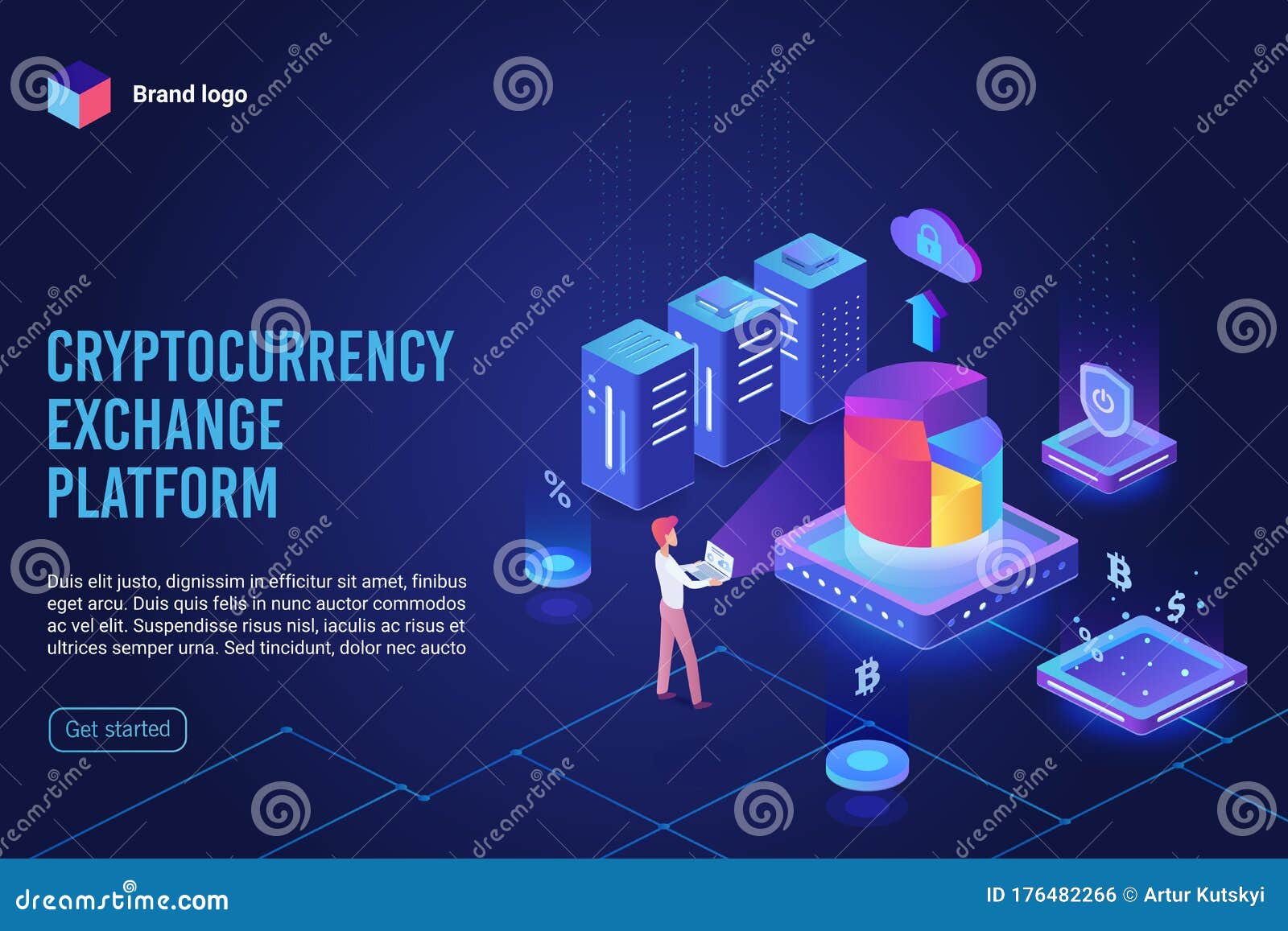 Isometric Cryptocurrency Exchange Platform Landing Page ...