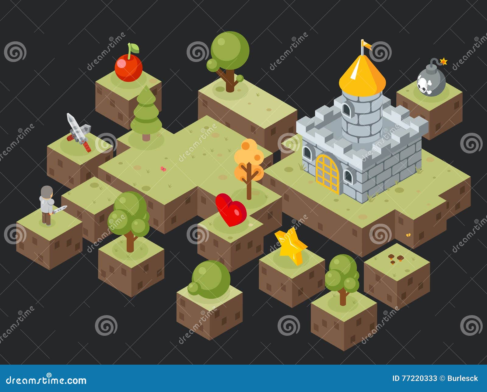 Download Isometric 3D Game Play Scene Vector Stock Vector ...