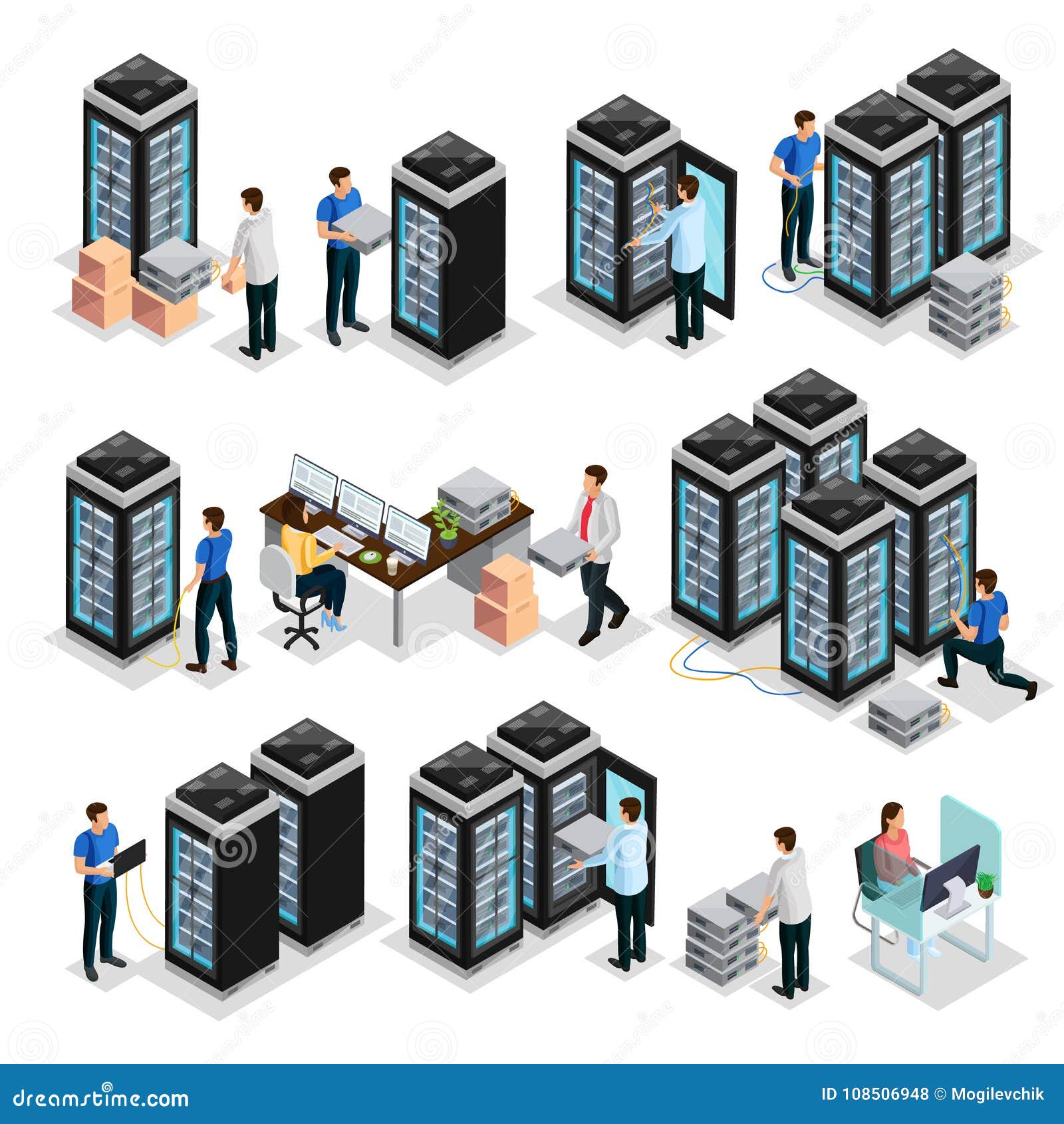 isometric data center collection