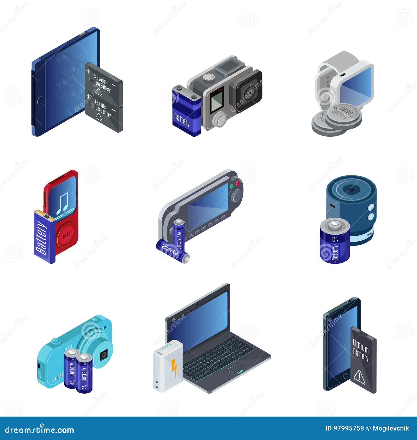 Isometric Electronic Gadgets Set Stock Vector Illustration of console