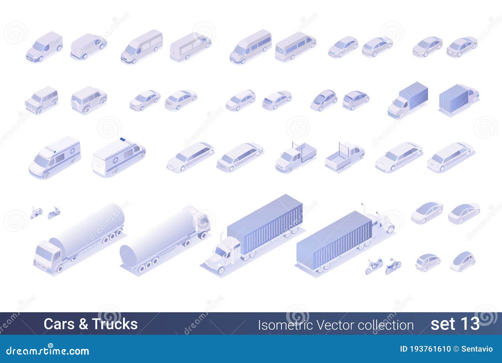 isometric flat 3d transport cars vehicle  collection