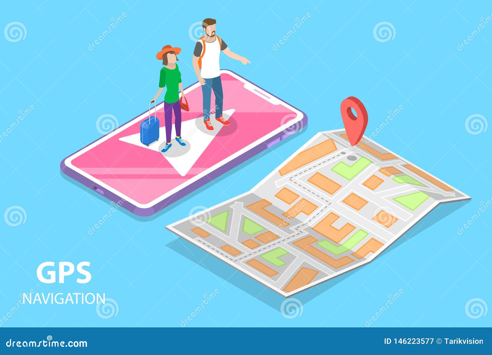 Navigation Map. Gps City Navigator Ui With Mapping Route, Tracking