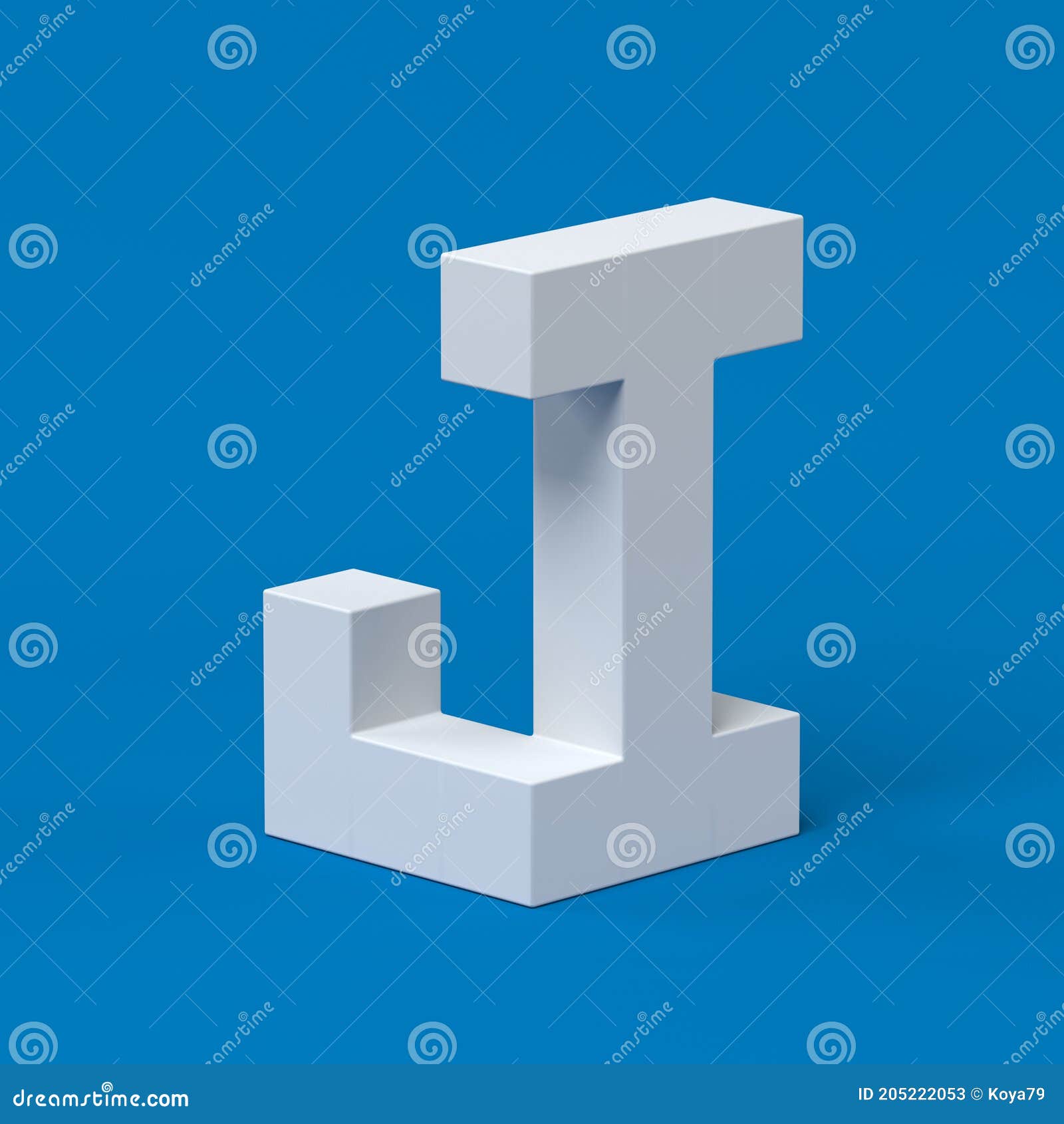 Isometric Font 3d Rendering Letter J Stock Illustration Illustration