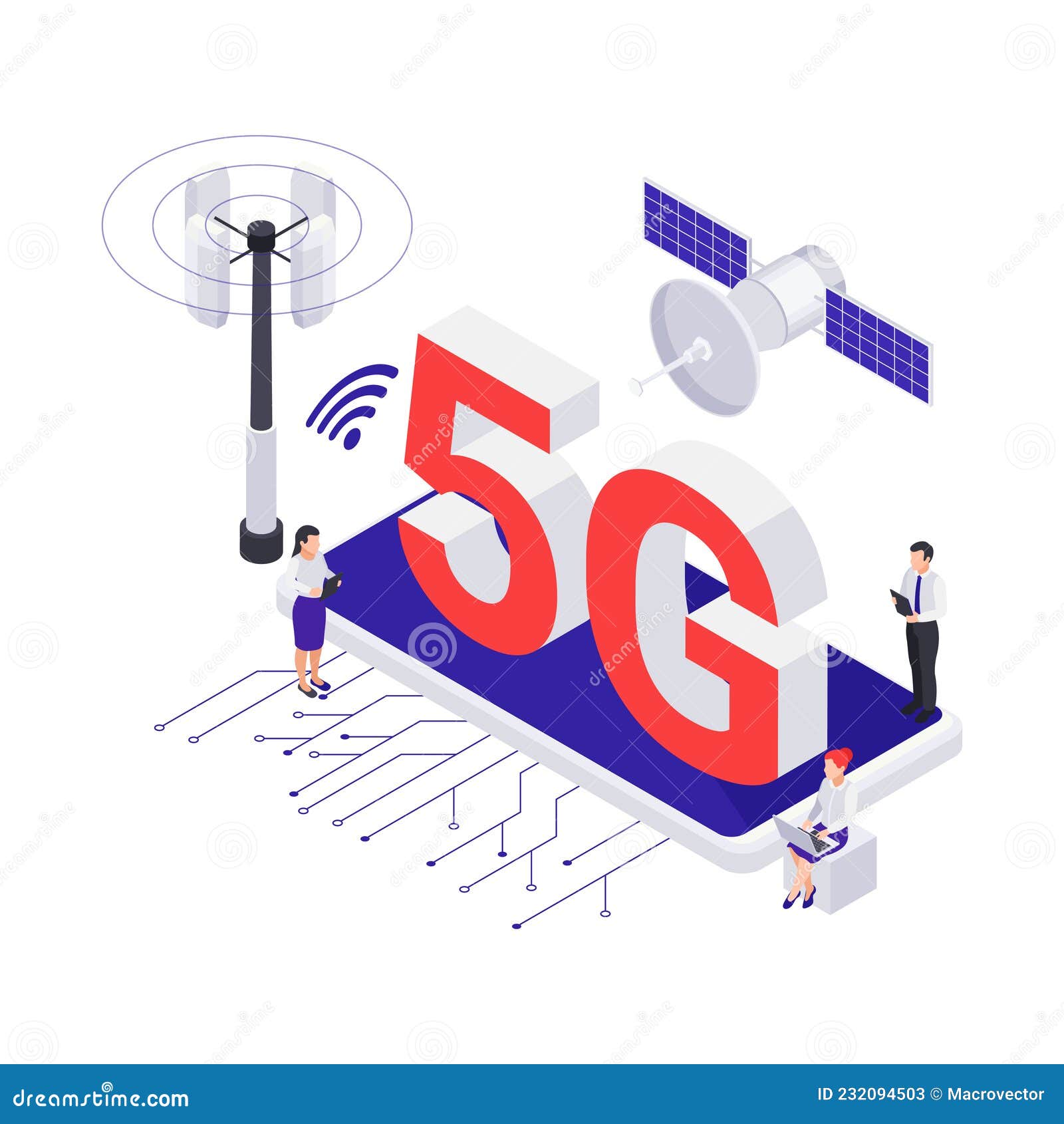 isometric 5g internet icon