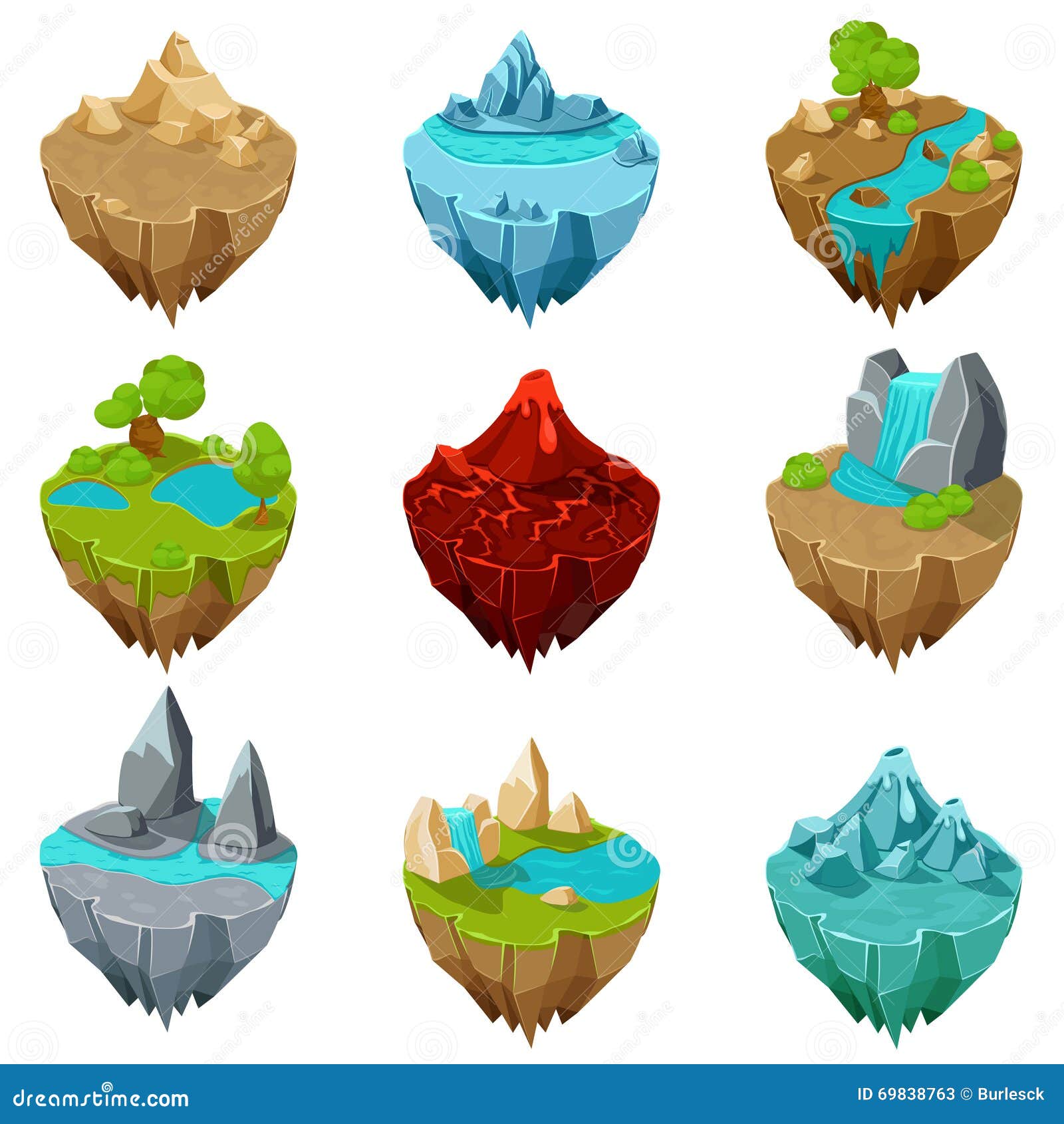 Download Isometric Game Islands Vector Stock Vector - Illustration ...