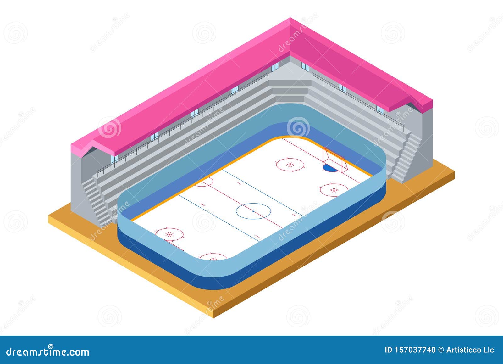 Isometric Ice Hockey Arena Illustration Stock Vector Illustration of