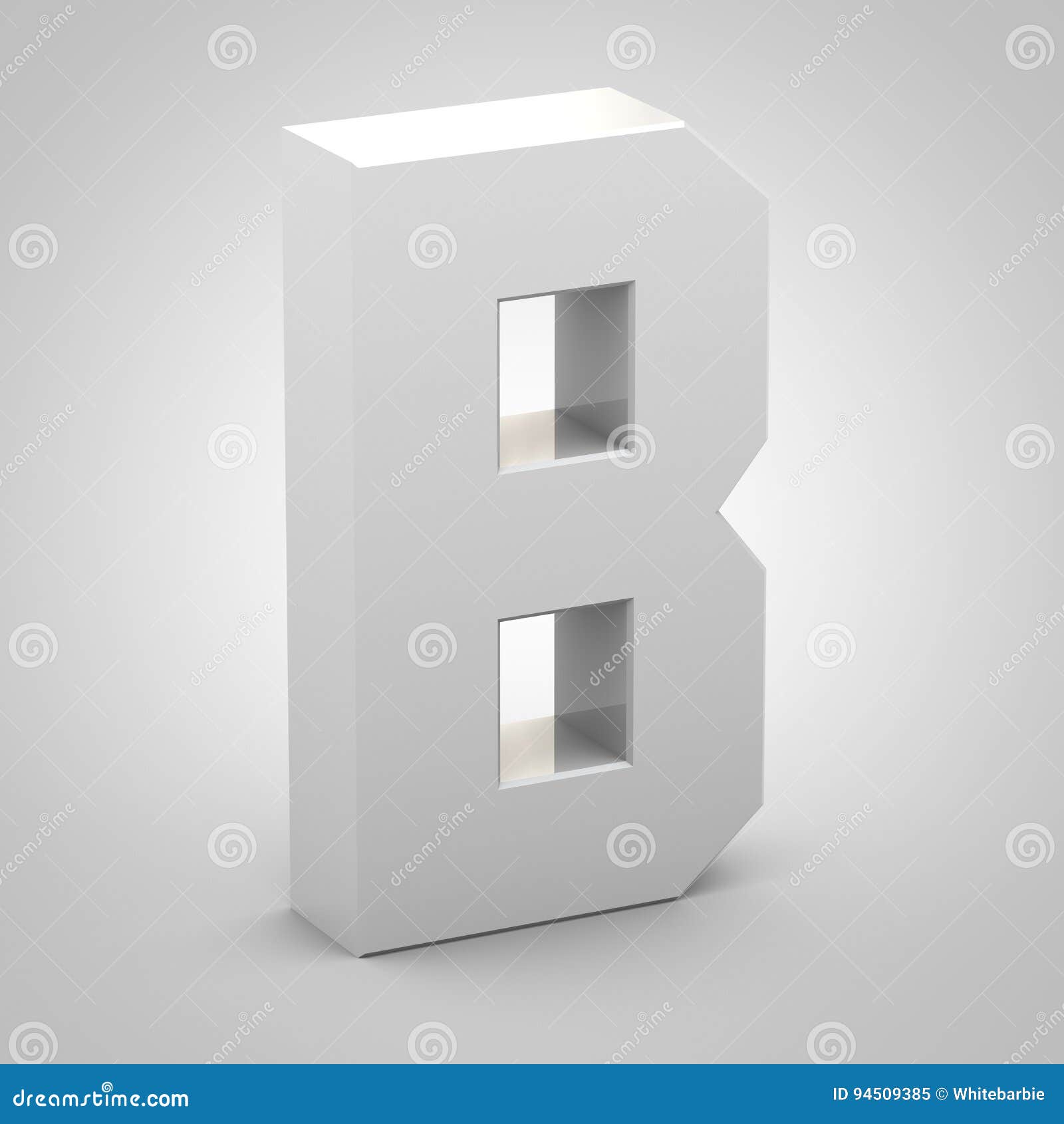 Isometric Letter B Uppercase on White Background Stock Illustration Illustration of background
