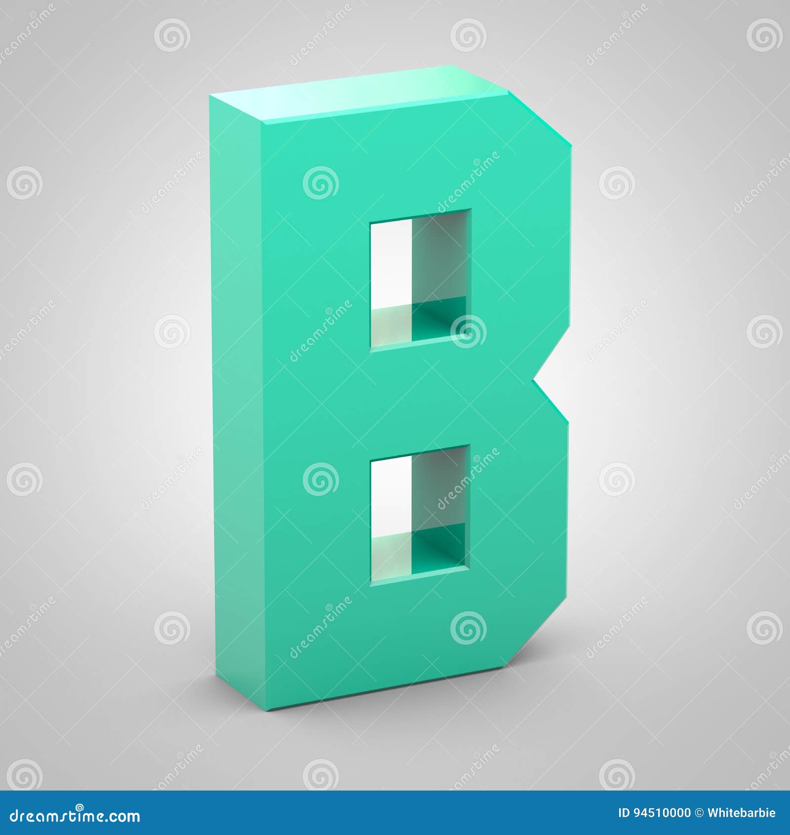 Isometric Letter B Uppercase on White Background Stock Illustration Illustration of reflection