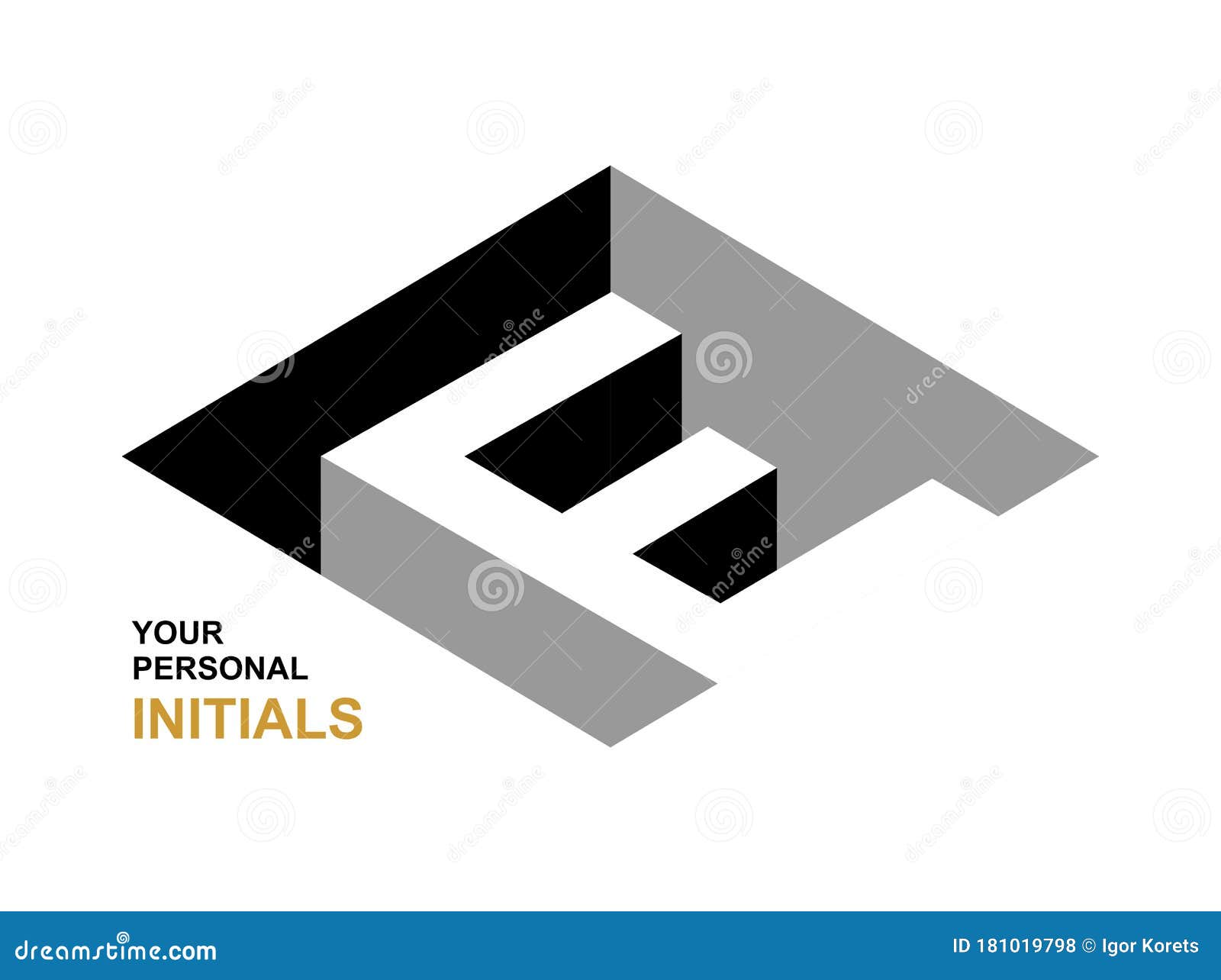 Isometric Letter E. Template for Creating Logos, Emblems, Monograms Isometric Letter E. Template for Creating Logos, Emblems, Monograms