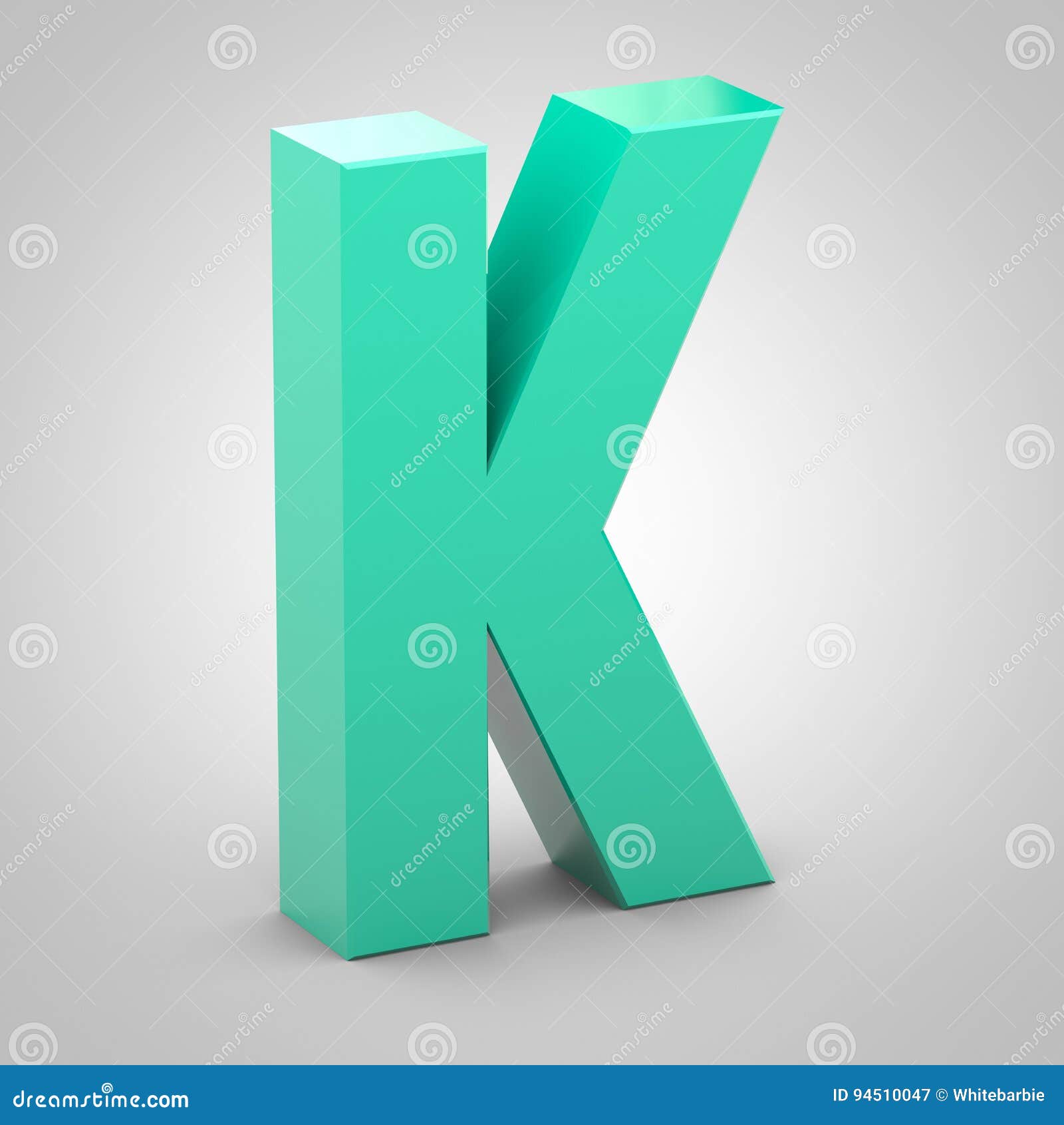 Isometric Letter K Uppercase on White Background Stock Illustration Illustration of reflection