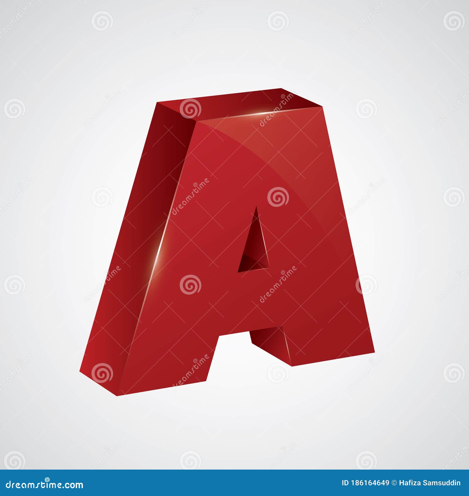 Isometric Letter a. Vector Illustration Decorative Design Stock Vector