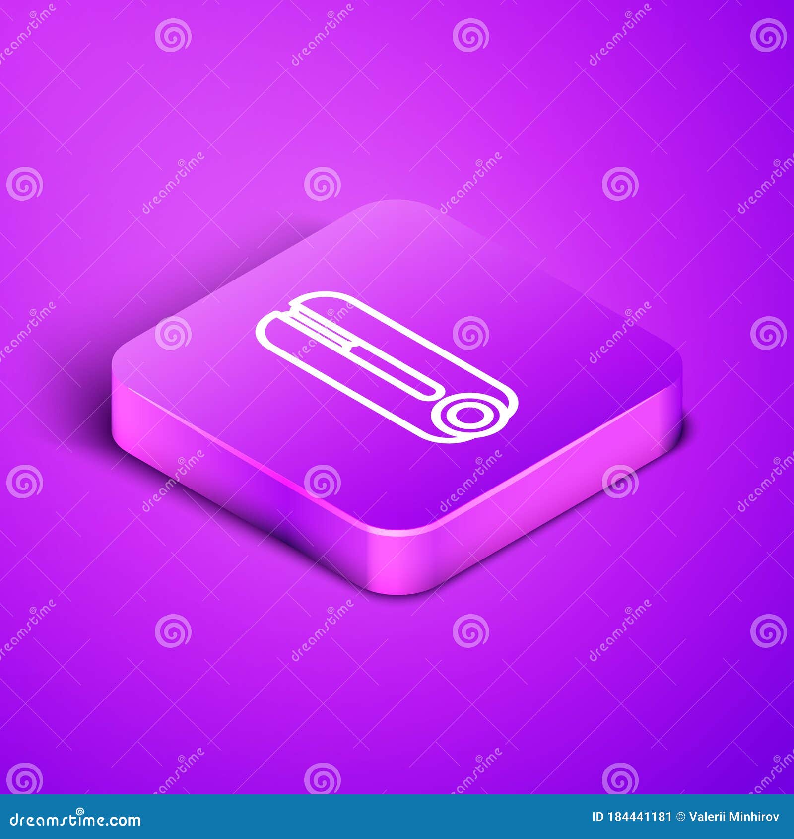 Isometric Line Curling Iron for Hair Icon Isolated on Purple Background. Hair  Straightener Icon Stock Vector - Illustration of iron, electric: 184441181