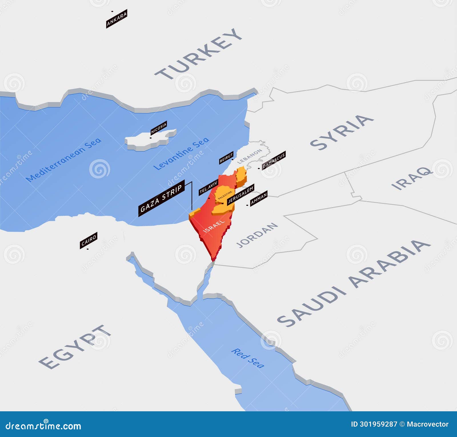 Isometric Middle East Territory Illustration Stock Vector