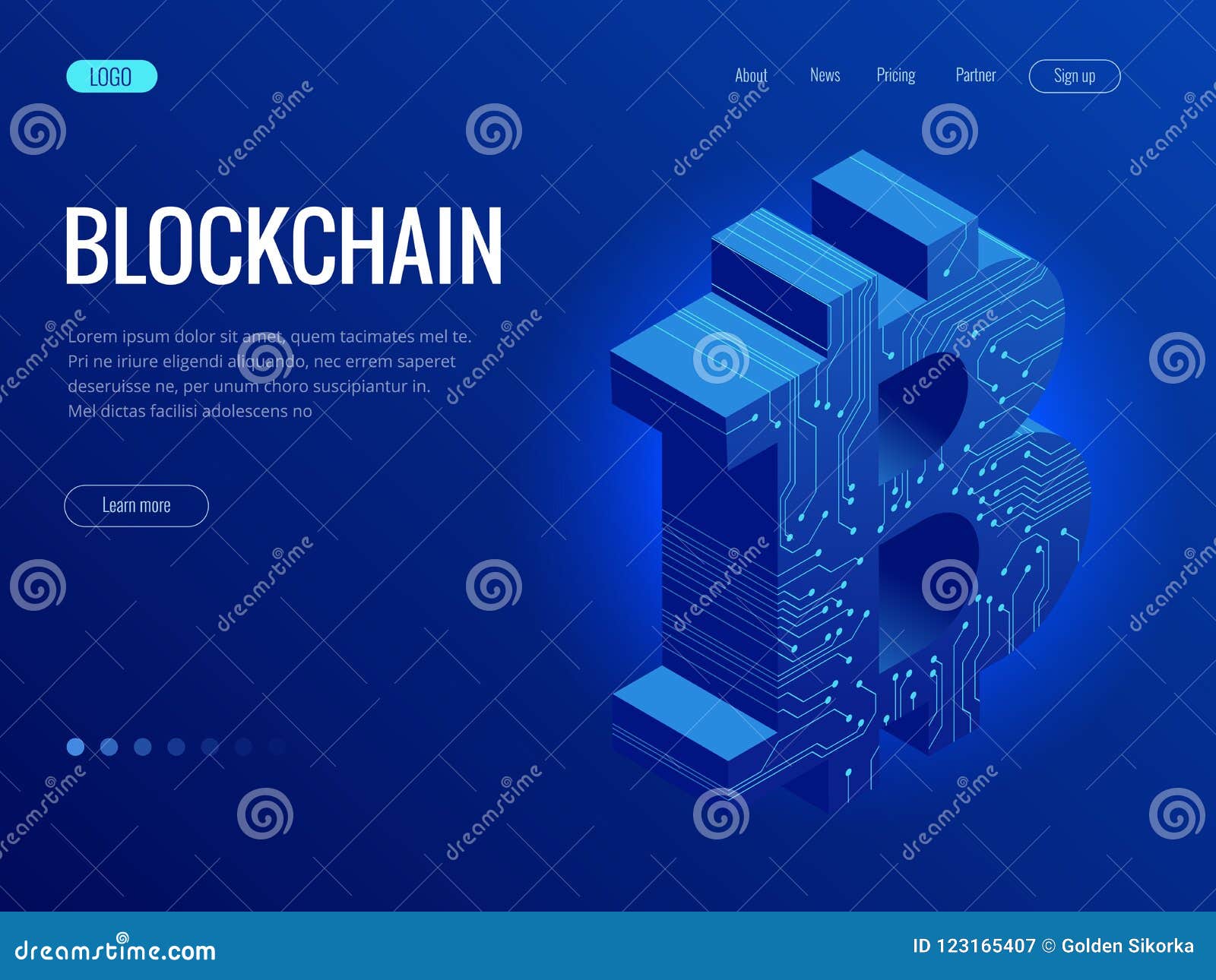 Isometric Mining Bitcoin Farm Cryptocurrency Blockchain Bitcoin - 