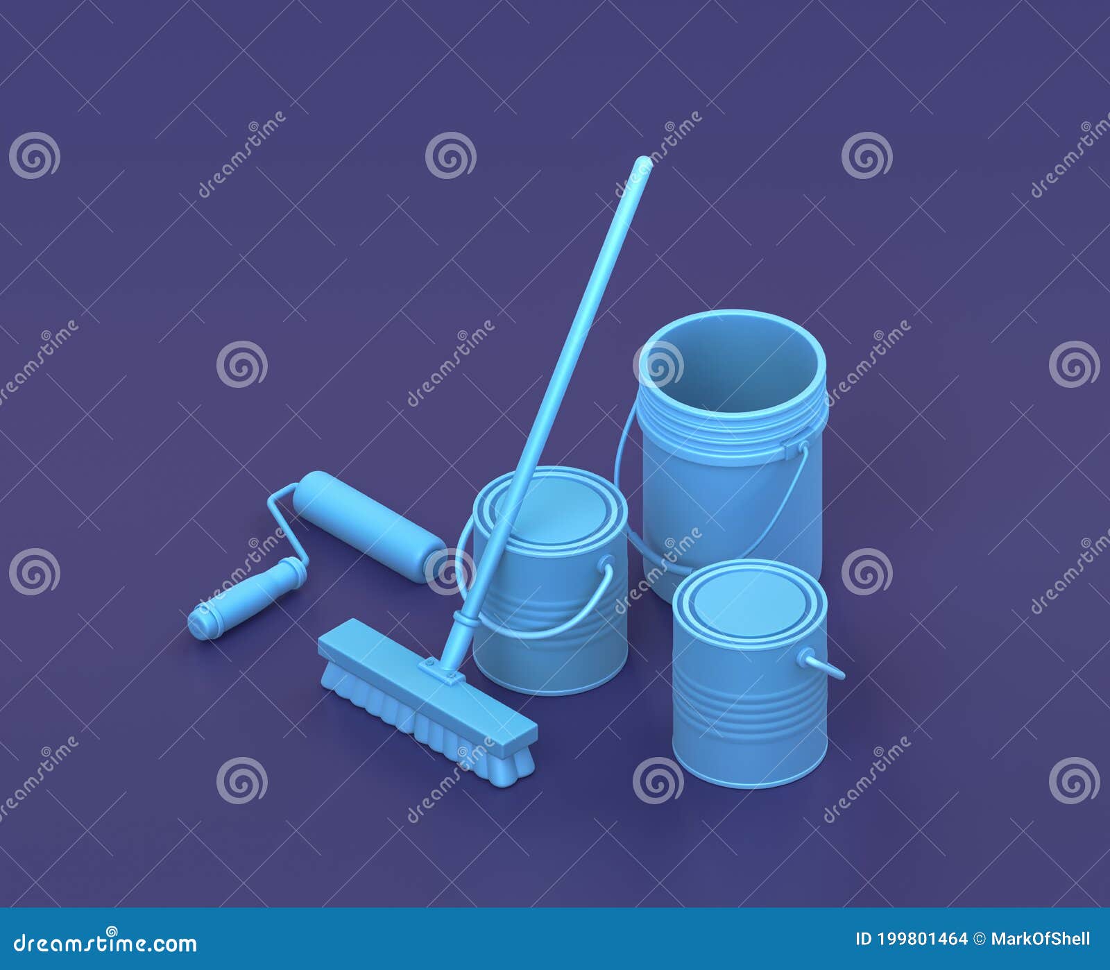Bucket And Broom Cartoon Illustration 226777500