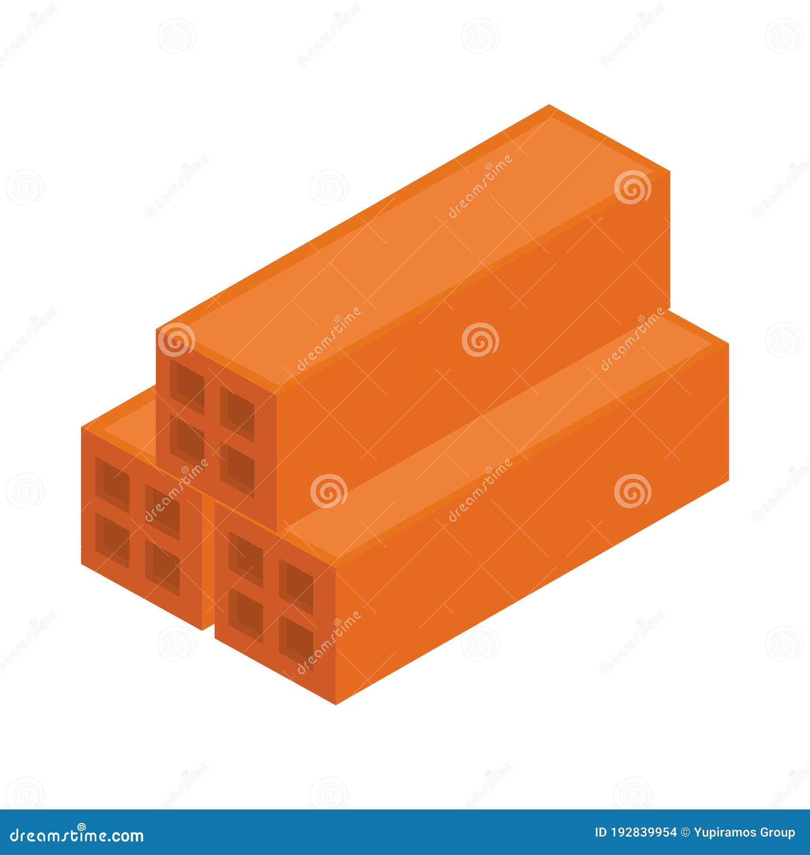 Isometric Repair Construction Stack Of Bricks Work Tool And Equipment