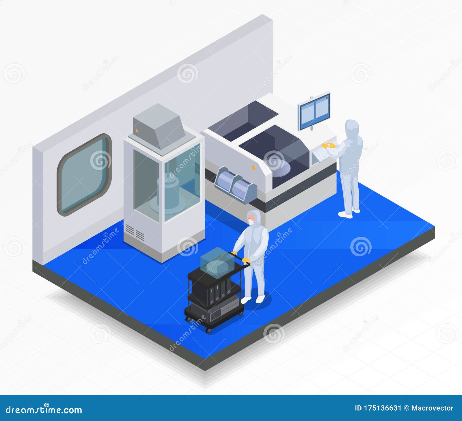 isometric semiconductor laboratory composition