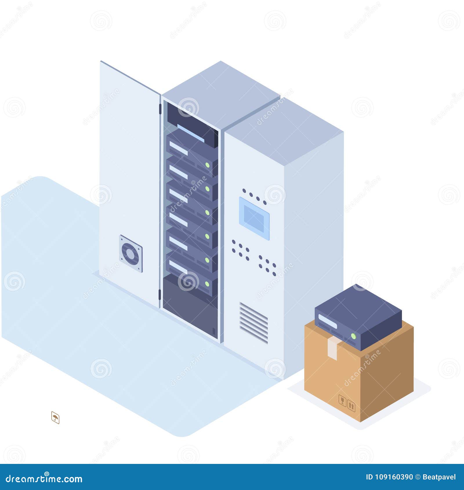 Isometric Server Cabinet Stock Vector Illustration Of Network