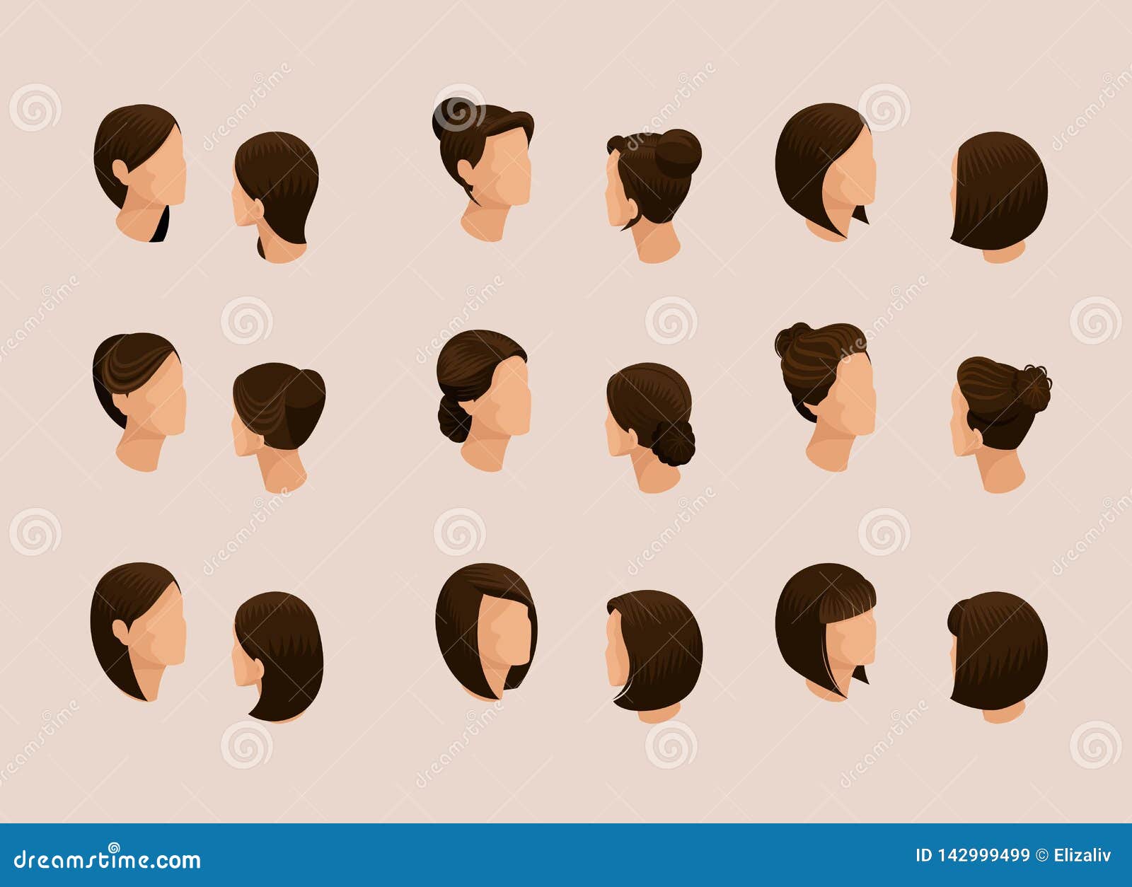 Isometric Set Women`s Hairstyles, Hair Style Stock Vector - Illustration of fashion, design: 142999499 Isometric Set Women`s Hairstyles, Hair Style Stock Vector - Illustration of fashion, design: 142999499
