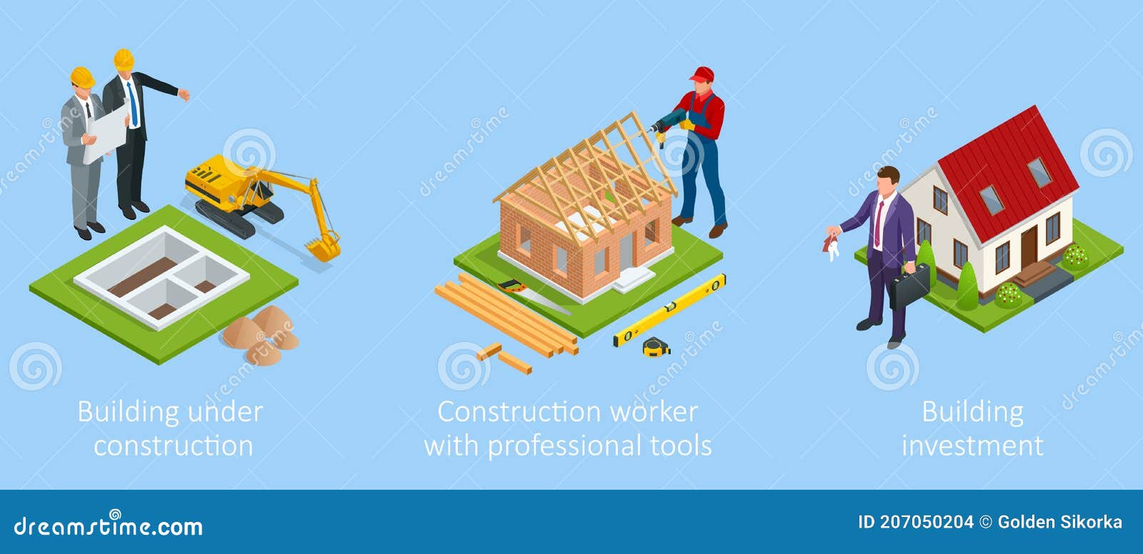 Isometric Set Stage by stage Construction Of A Brick House House isometric-set-stage-by-stage-construction-of-a-brick-house-house