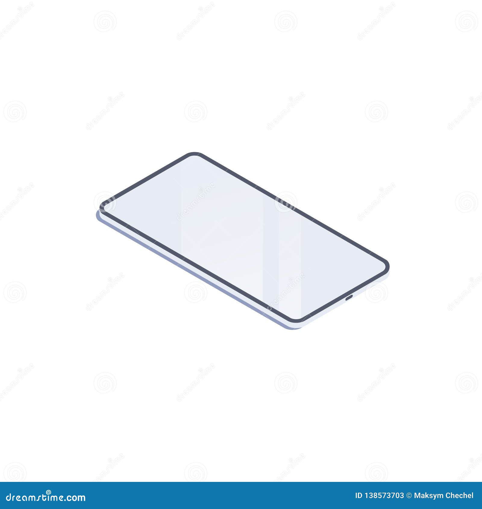 isometric smartphone.  3d isometric smarthone device.