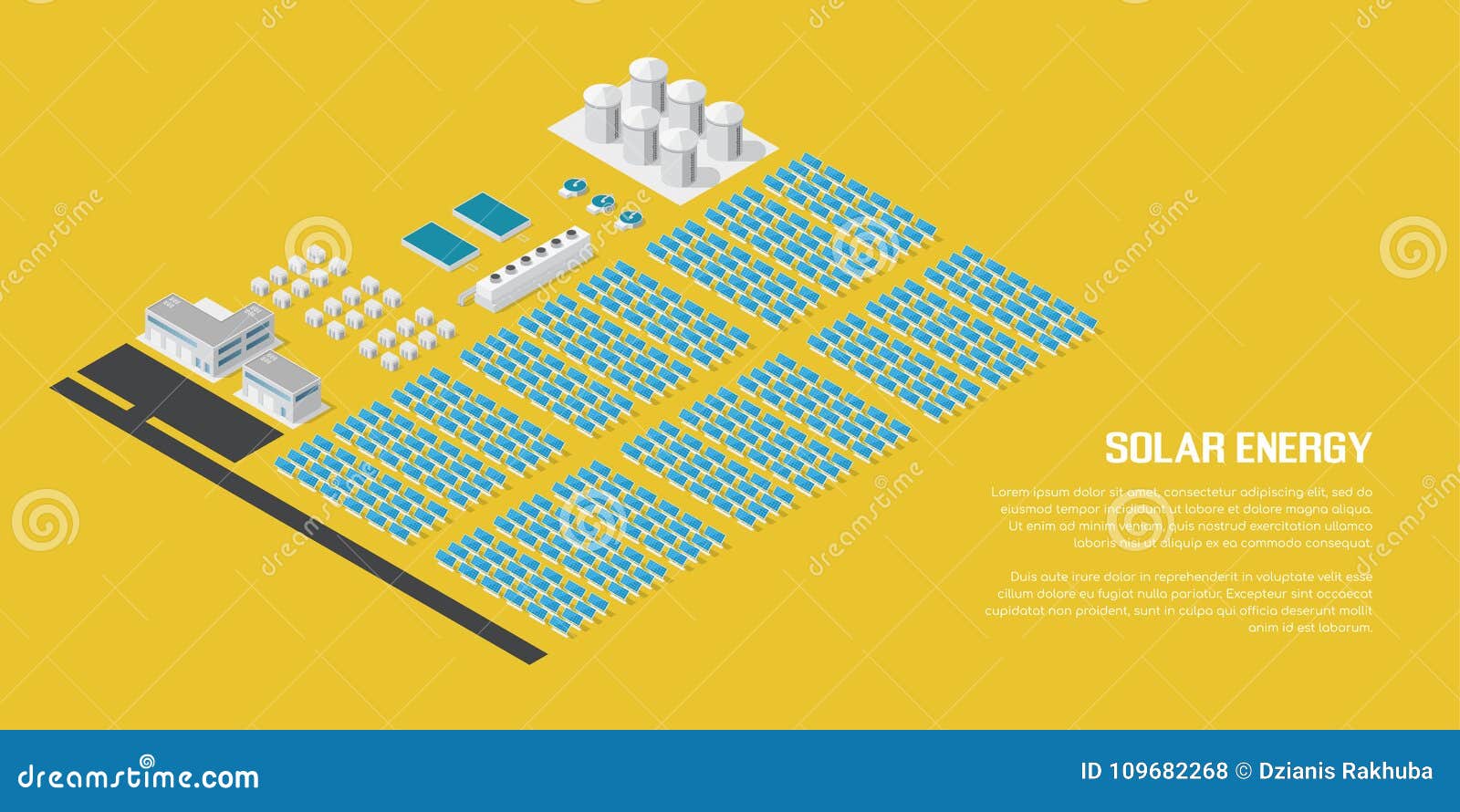 Isometric Solar Power Plant Stock Vector - Illustration of modern