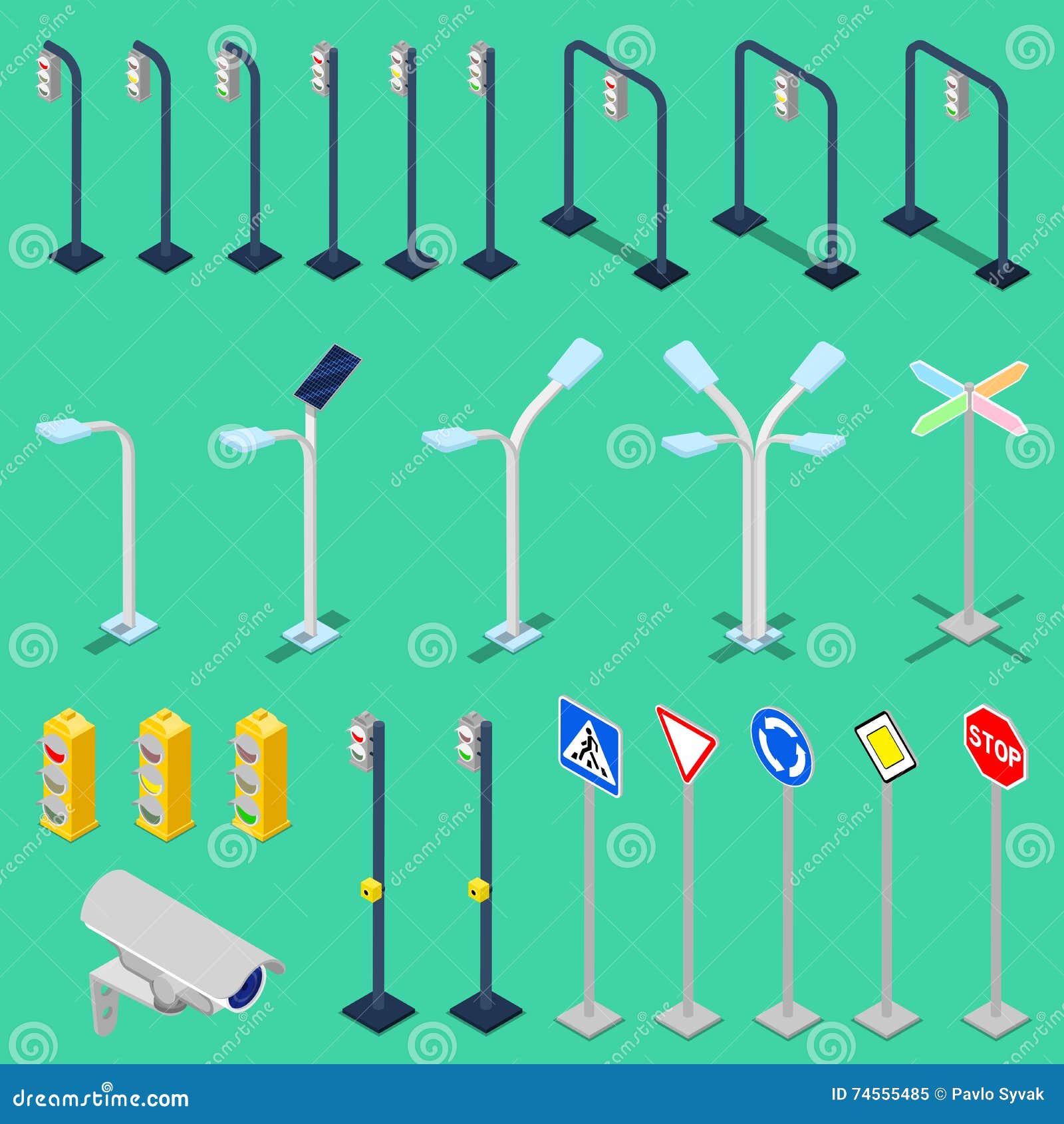 Isometric Traffic Cone Icon.Traffic Cone Vector Illustration Isolated