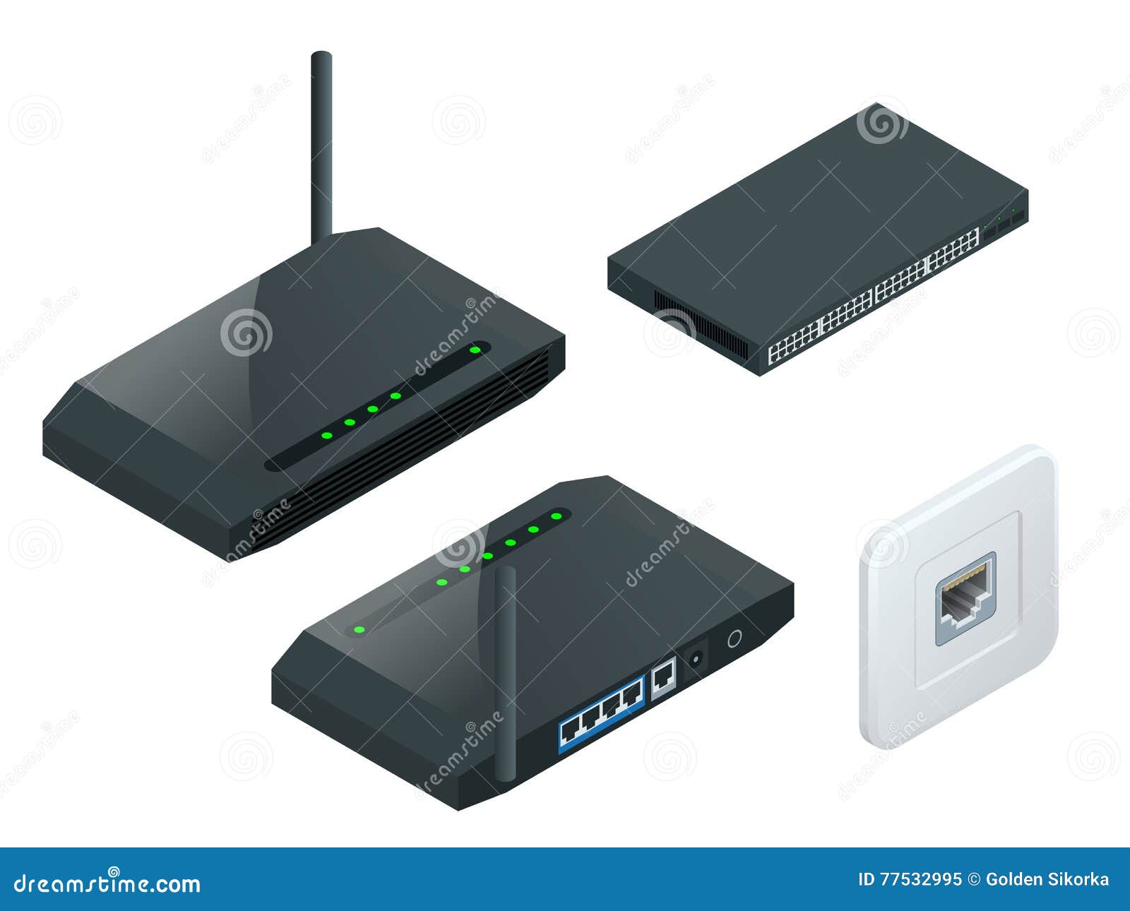 isometric wi-fi wireless router