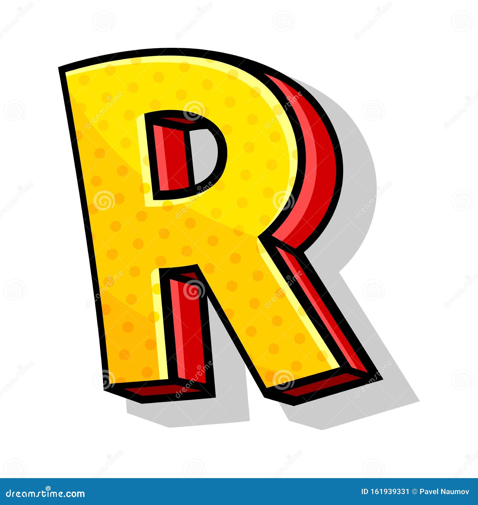 Isometrische Heldergele En Rode Hoofdletter R Tekenfilmstijl Illustratie Vector Illustratie - Illustration kleurrijk, logo: 161939331