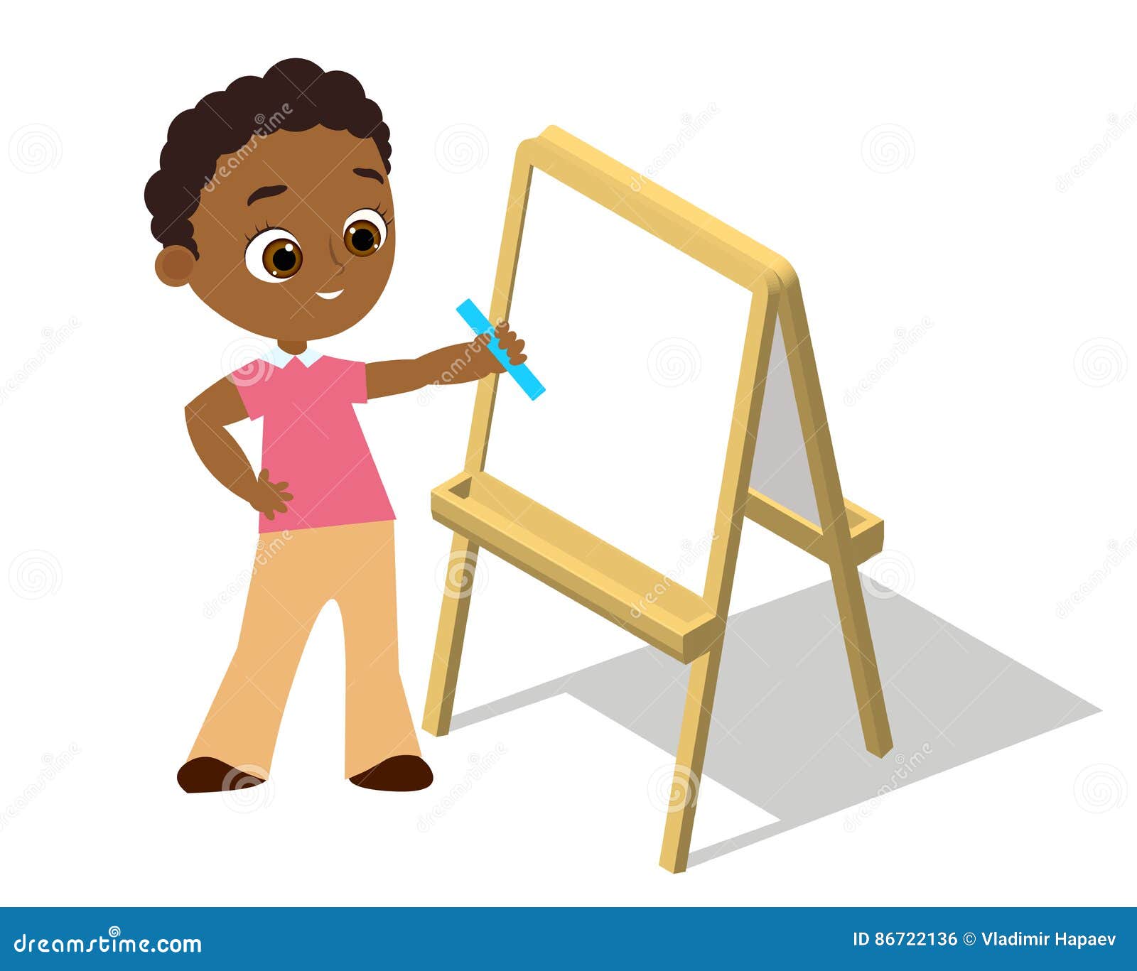 Isometrisches Gestell Junger Afroamerikanerjunge Mit Den Glasern Die Whiteboard Zeichnen Malen Sie Den Schreibtisch Und Weissbuch Stock Abbildung Illustration Von Malen Zeichnen