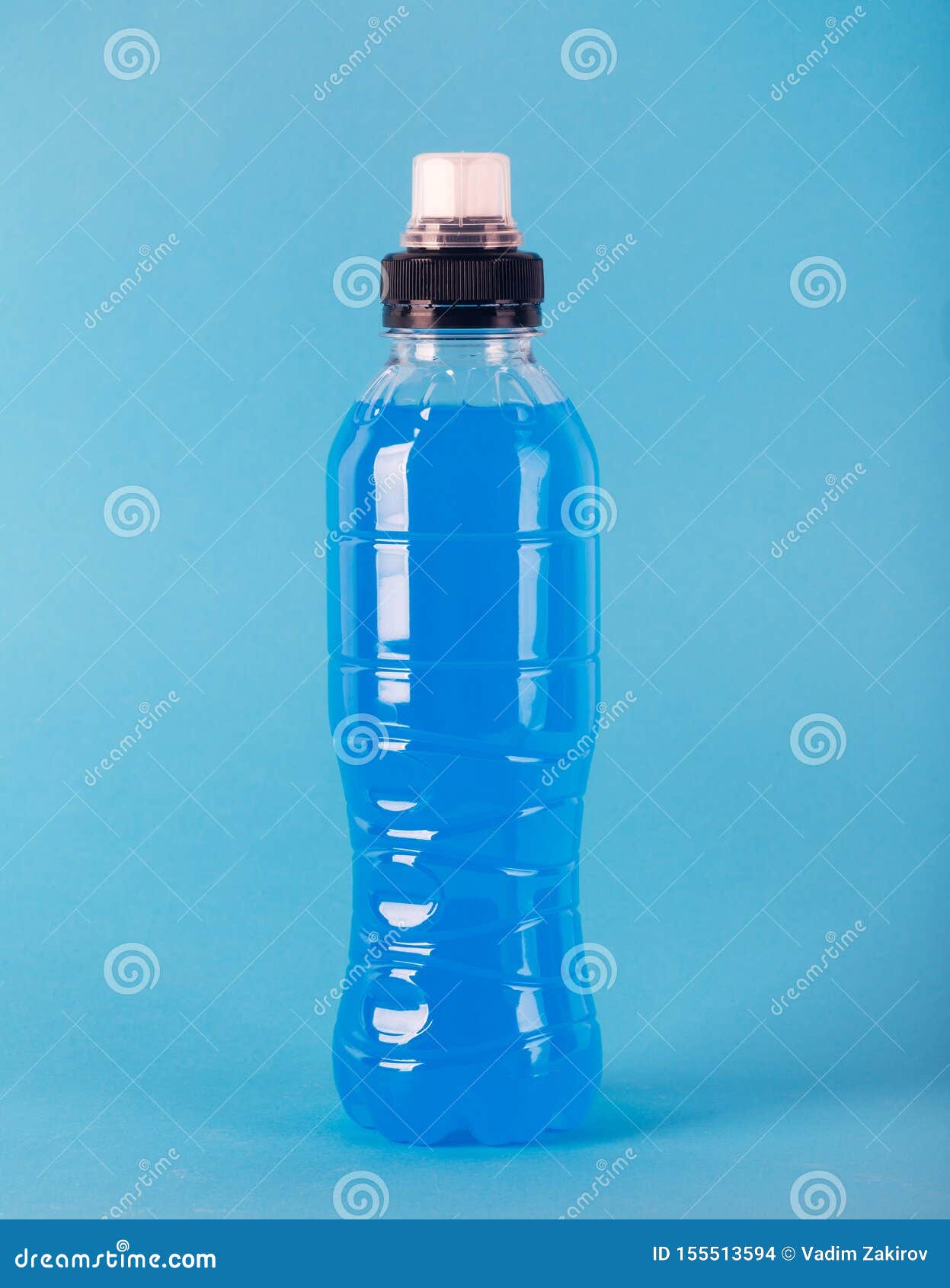 Isotonic Energy Drink Bottle With Blue Transparent Liquid Sport Beverage On A Colorful Background Stock Photo Image Of Athlete Blue