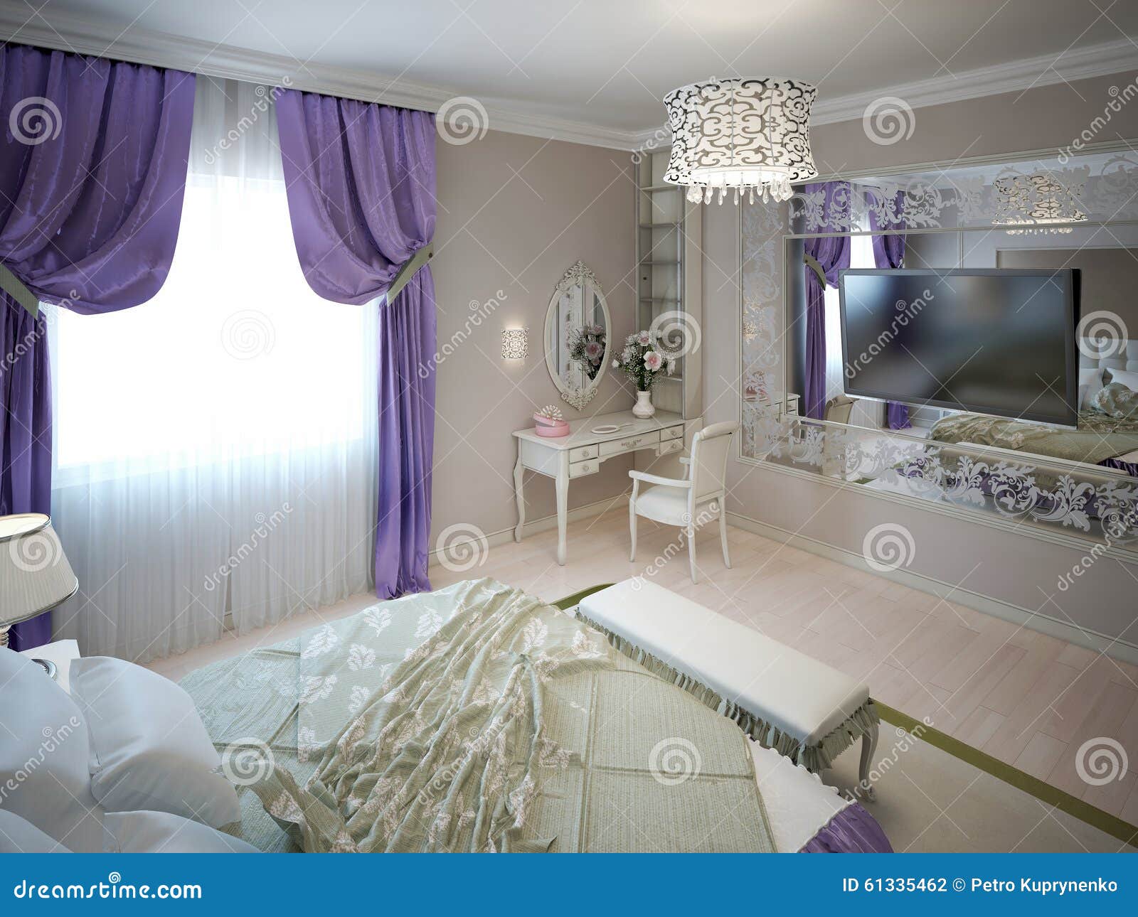 Ispirazione per la camera da letto di art deco illustrazione di ...